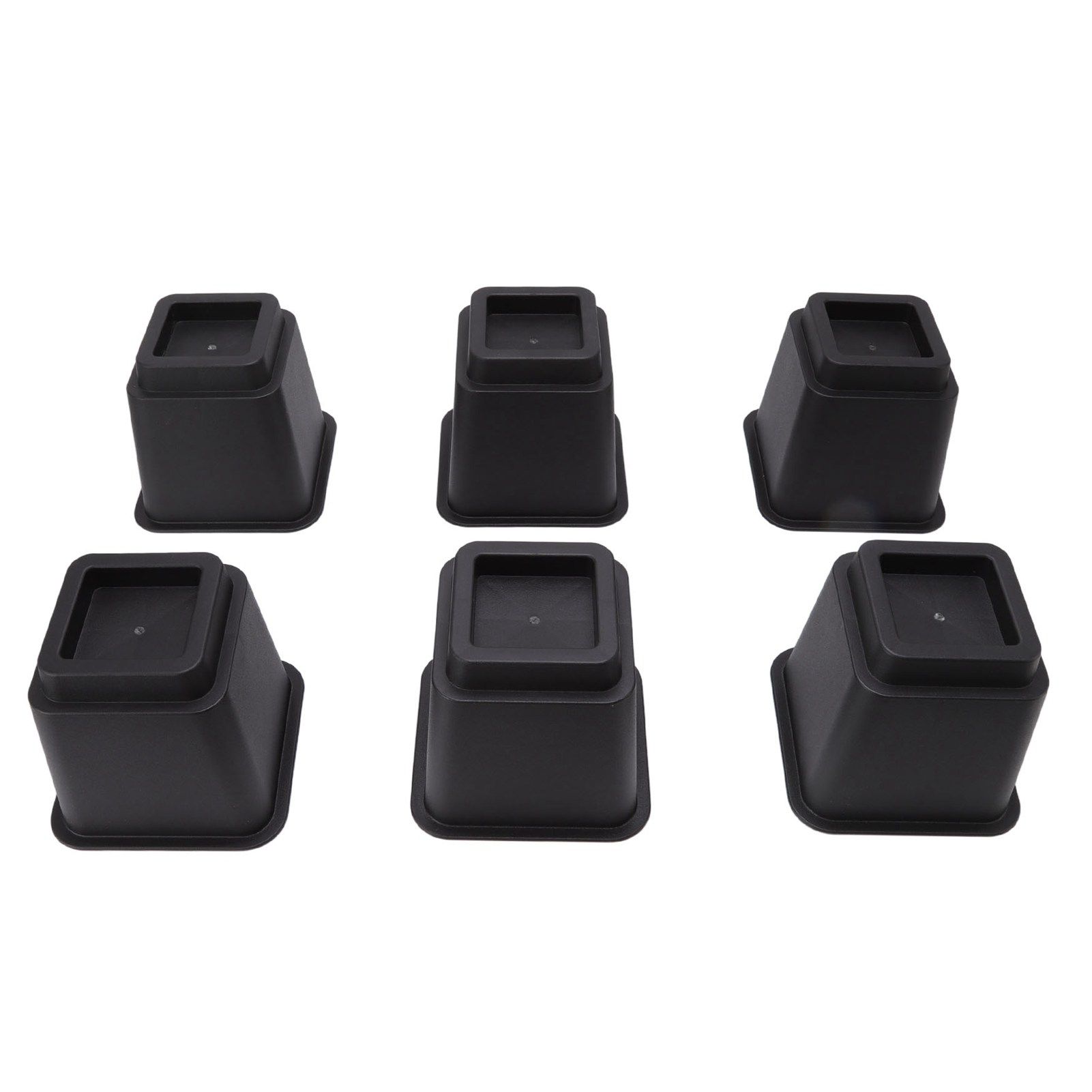 6pcs Bed Risers 5in High Quadrate Trapezoidal Ergonomic Plastic Black Furniture Risers Blocks for Home Office - Image 2