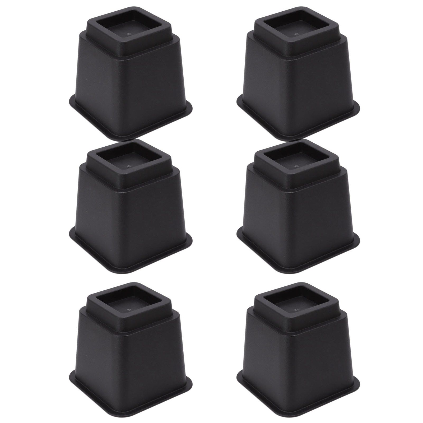 6pcs Bed Risers 5in High Quadrate Trapezoidal Ergonomic Plastic Black Furniture Risers Blocks for Home Office - Image 6