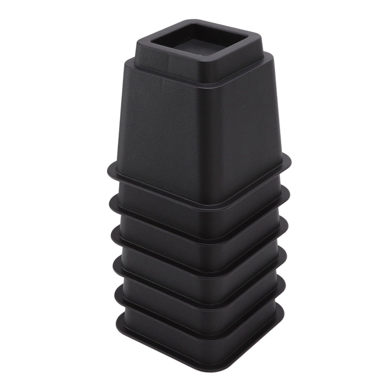 6pcs Bed Risers 5in High Quadrate Trapezoidal Ergonomic Plastic Black Furniture Risers Blocks for Home Office - Image 7