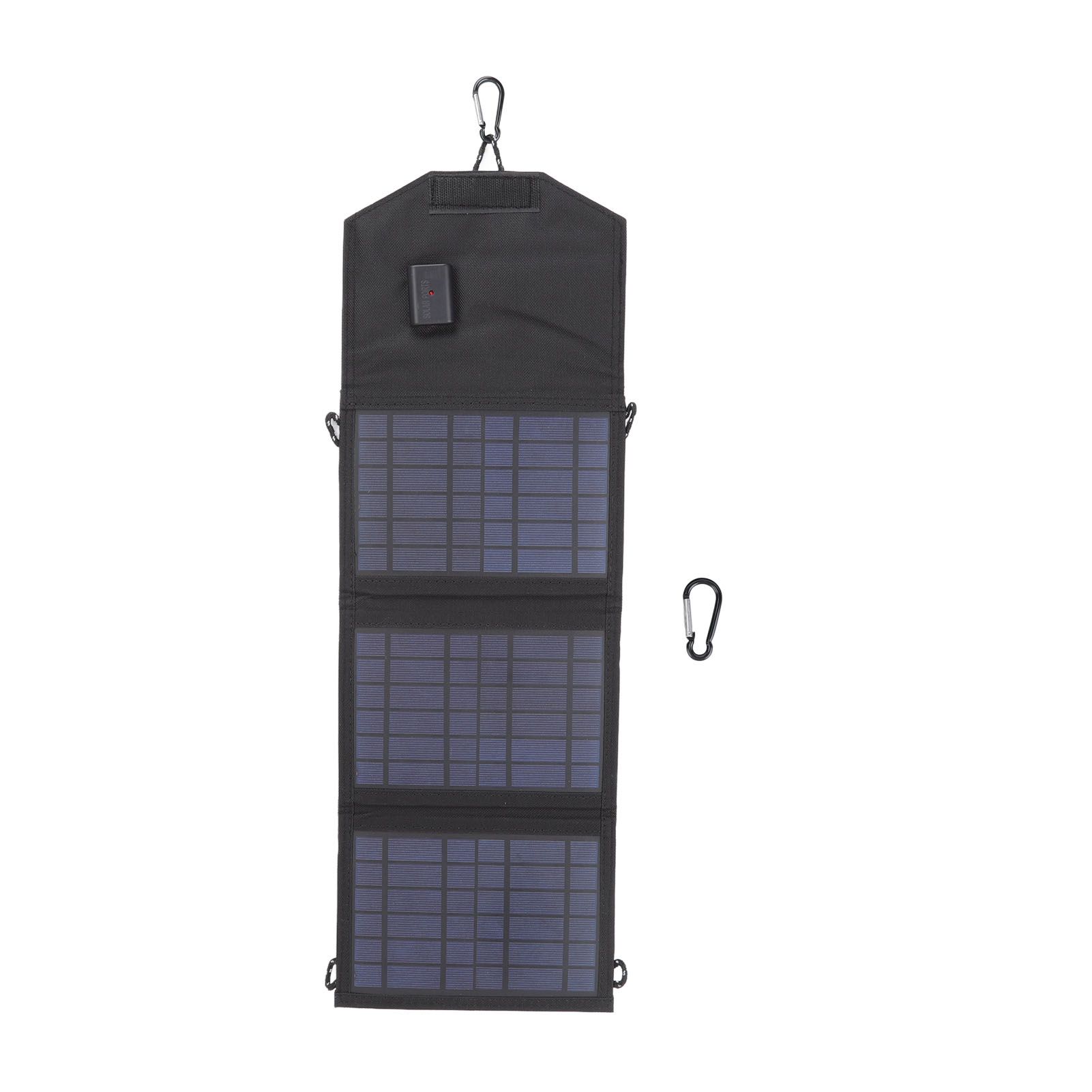 Solar Charger Portable Foldable Polysilicon Solar Power Bank with Hooks for Camping 10.5W 5V - Image 1