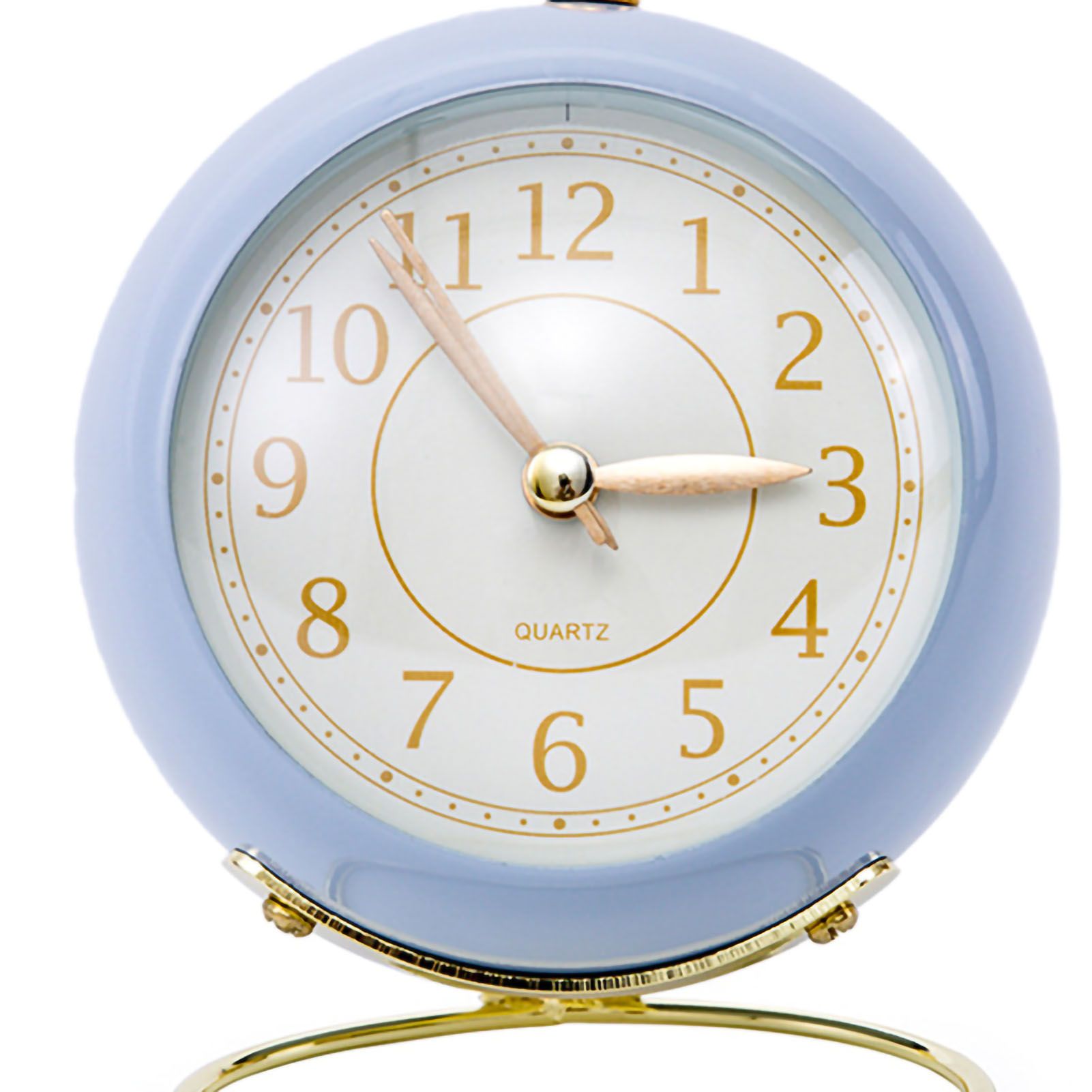 European Style Metal Clock Ingenious Mute Round Children Electronic Quartz Alarm Clock for Living Room Bedroom Purple - Image 3