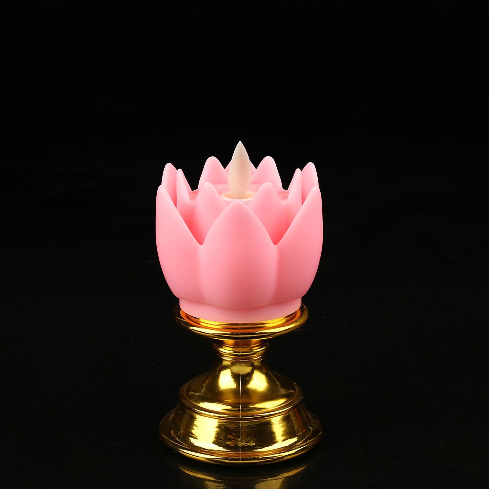 LED Lotus Lamp Colorful LED Soft Natural Light Lifelike Safe Odorless Durable Buddha Lamp for Bedroom Office Living Room Pink - Image 1