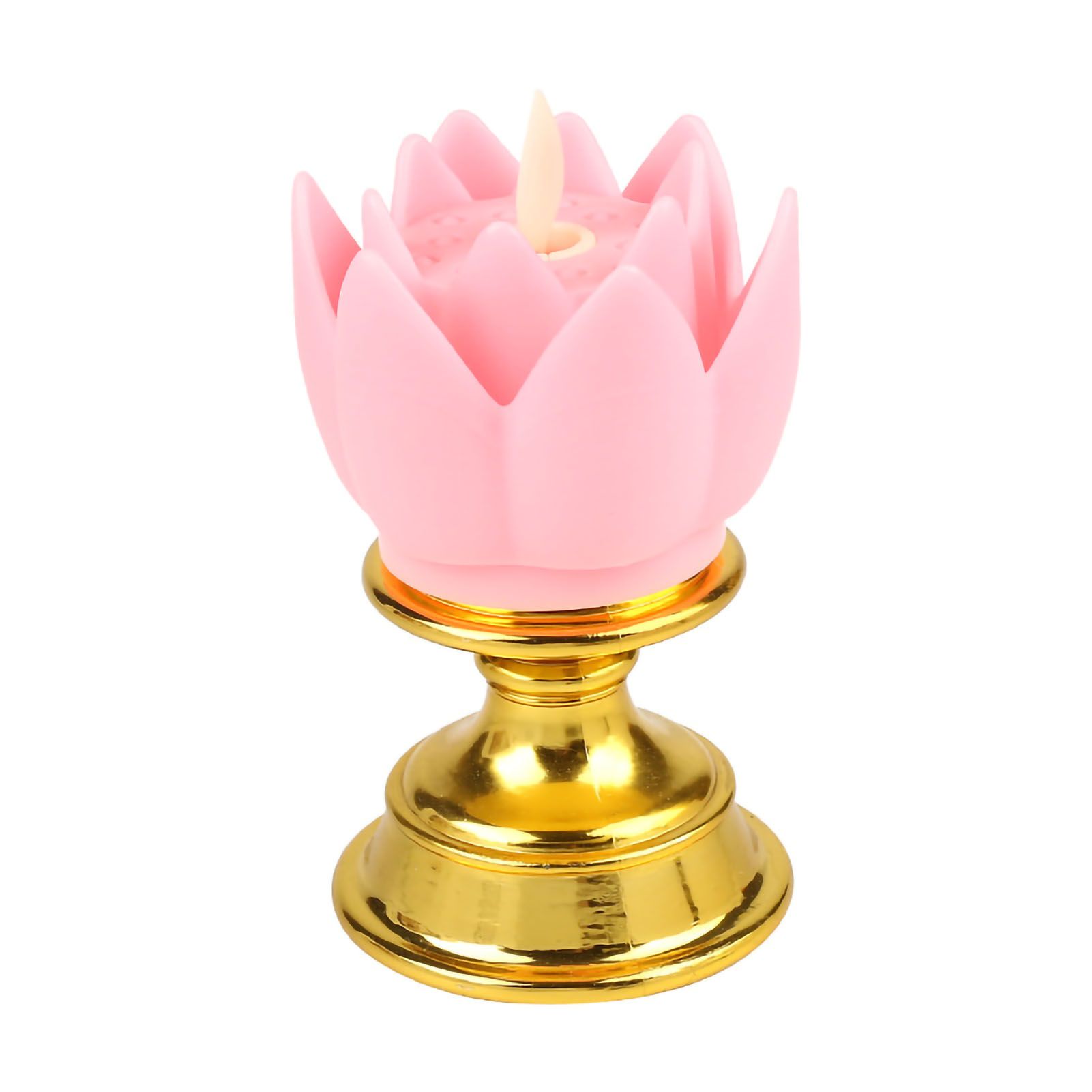 LED Lotus Lamp Colorful LED Soft Natural Light Lifelike Safe Odorless Durable Buddha Lamp for Bedroom Office Living Room Pink - Image 2