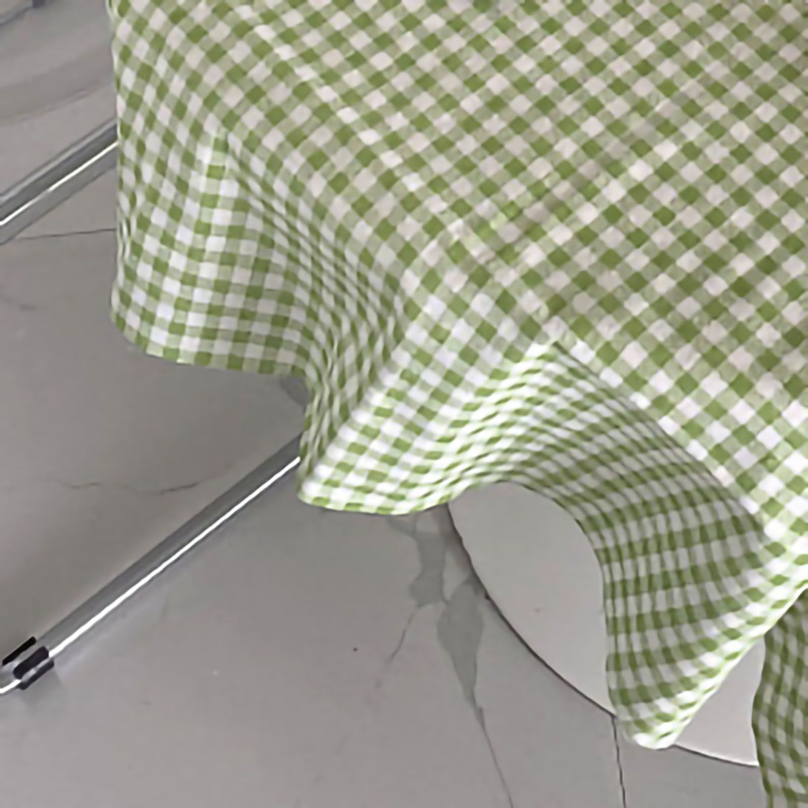 Desk Tablecloth Plaid Table Cover Linen Cotton Backdrop Dustproof Home Decoration for Office Dormitory Green 70x70cm / 27.6x27.6in - Image 3