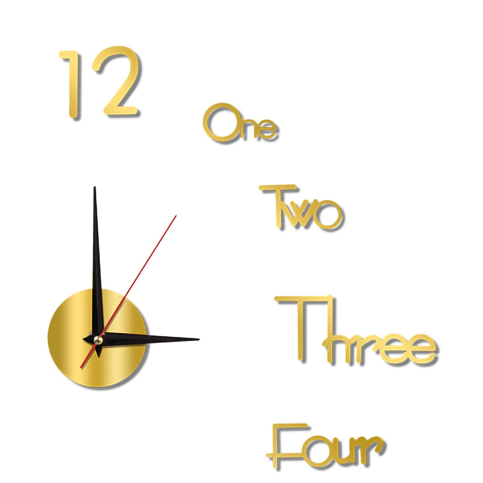 Night Light Wall Clock Frameless Decorative Luminous Silent Clock for Living Room Bedroom Gold Small 40cm/15.75in - Image 2