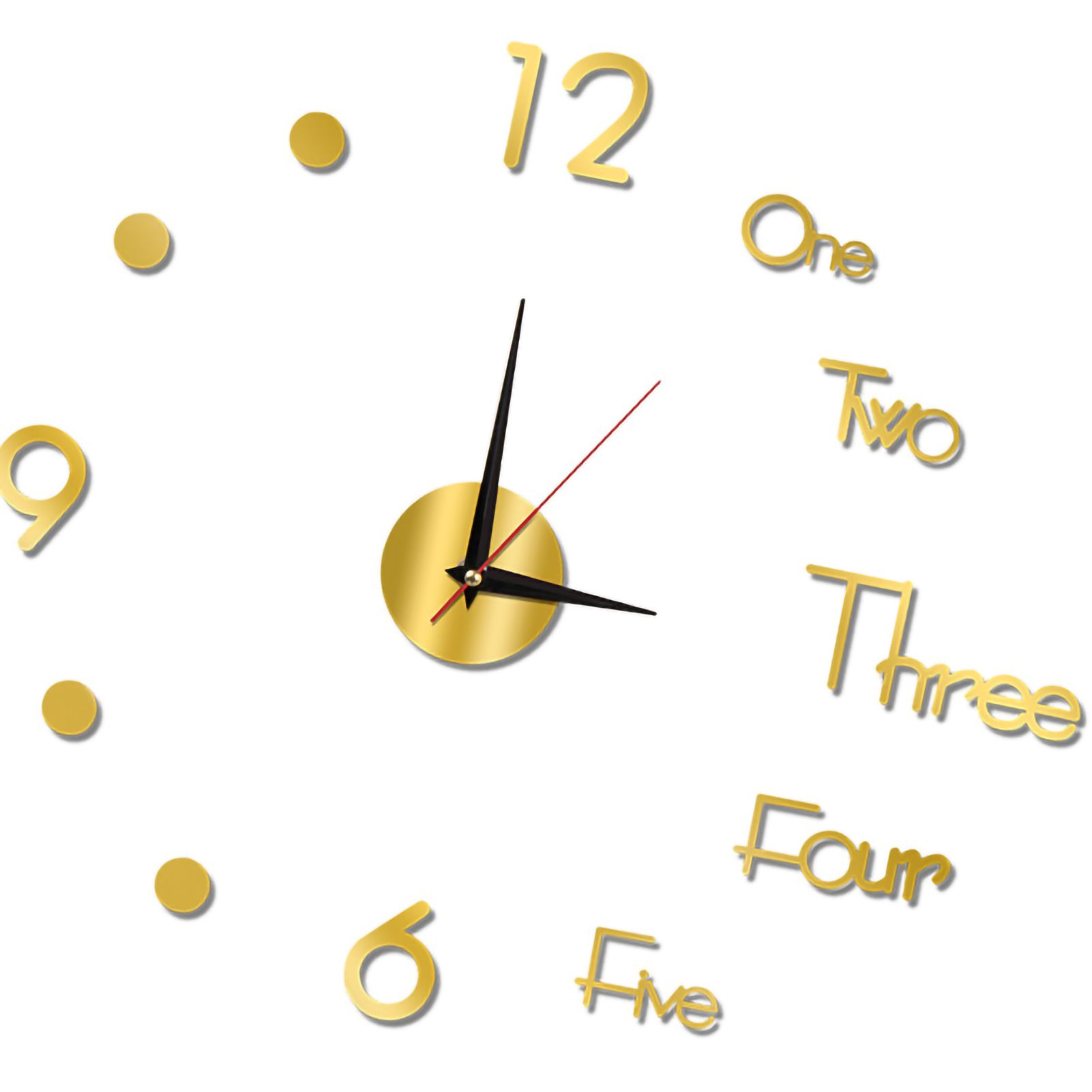 Night Light Wall Clock Frameless Decorative Luminous Silent Clock for Living Room Bedroom Gold Small 40cm/15.75in - Image 3