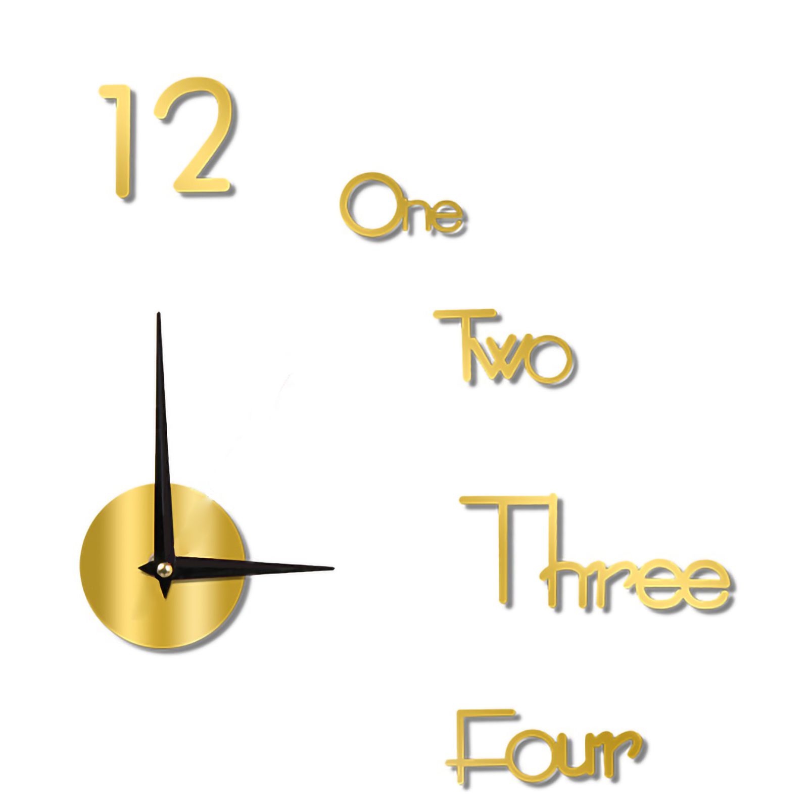 Night Light Wall Clock Frameless Decorative Luminous Silent Clock for Living Room Bedroom Gold Large 130cm/51.18in - Image 2