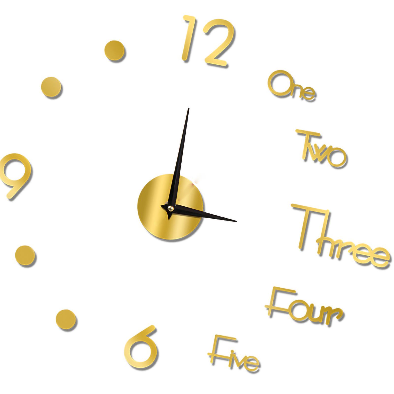 Night Light Wall Clock Frameless Decorative Luminous Silent Clock for Living Room Bedroom Gold Large 130cm/51.18in - Image 3
