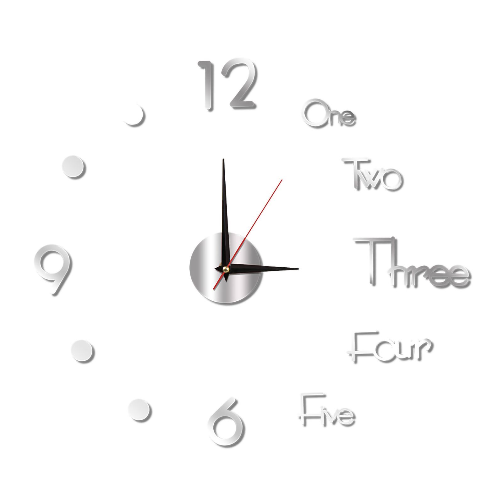 Night Light Wall Clock Frameless Decorative Luminous Silent Clock for Living Room Bedroom Silver Small 40cm/15.75in - Image 1