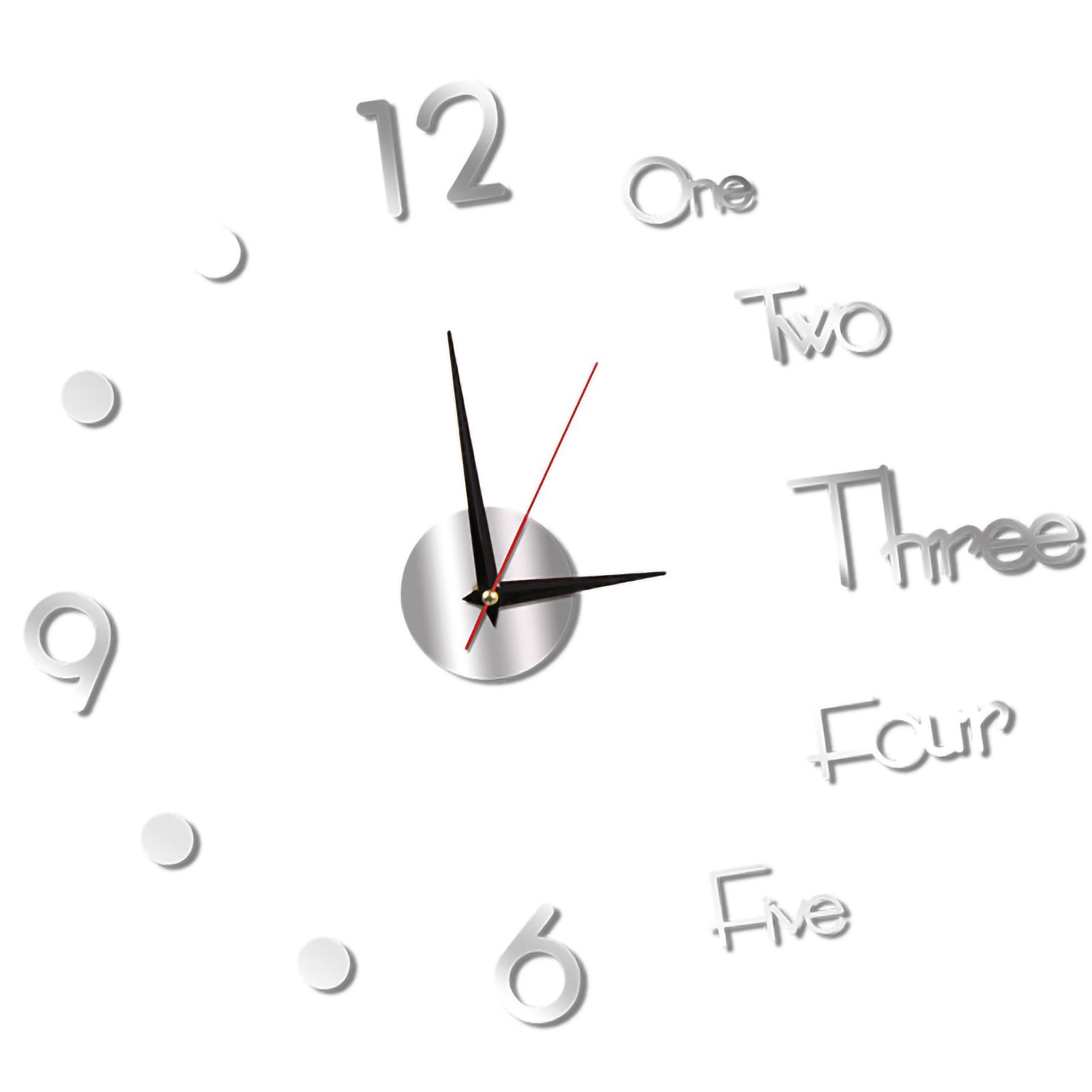 Night Light Wall Clock Frameless Decorative Luminous Silent Clock for Living Room Bedroom Silver Small 40cm/15.75in - Image 3