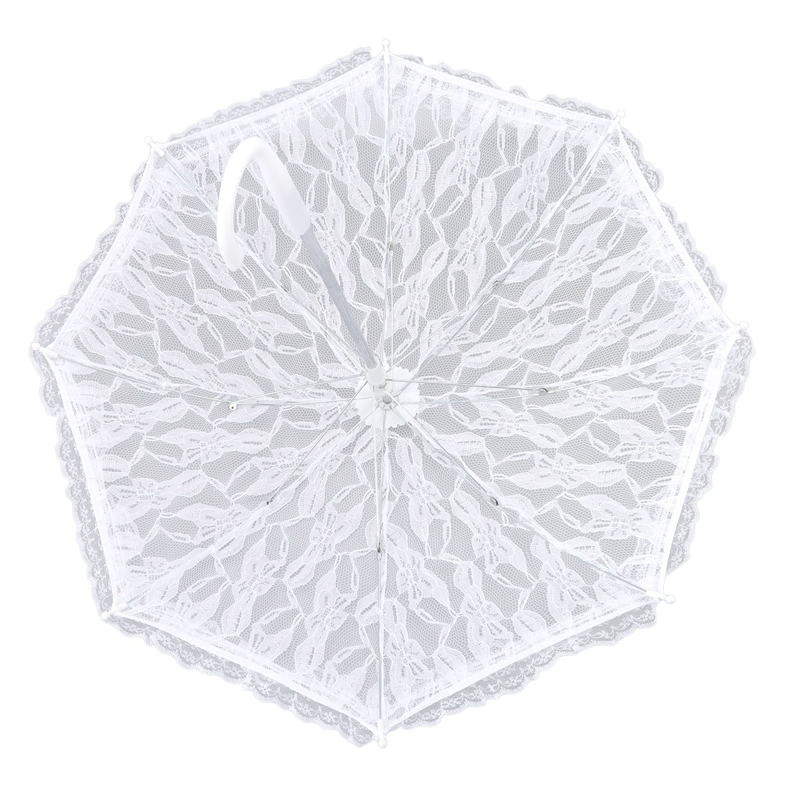 White Lace Parasol Umbrella J Handle Elegant Appearance Bridal Lace Umbrella for Wedding Party Decorations Prom - Image 2
