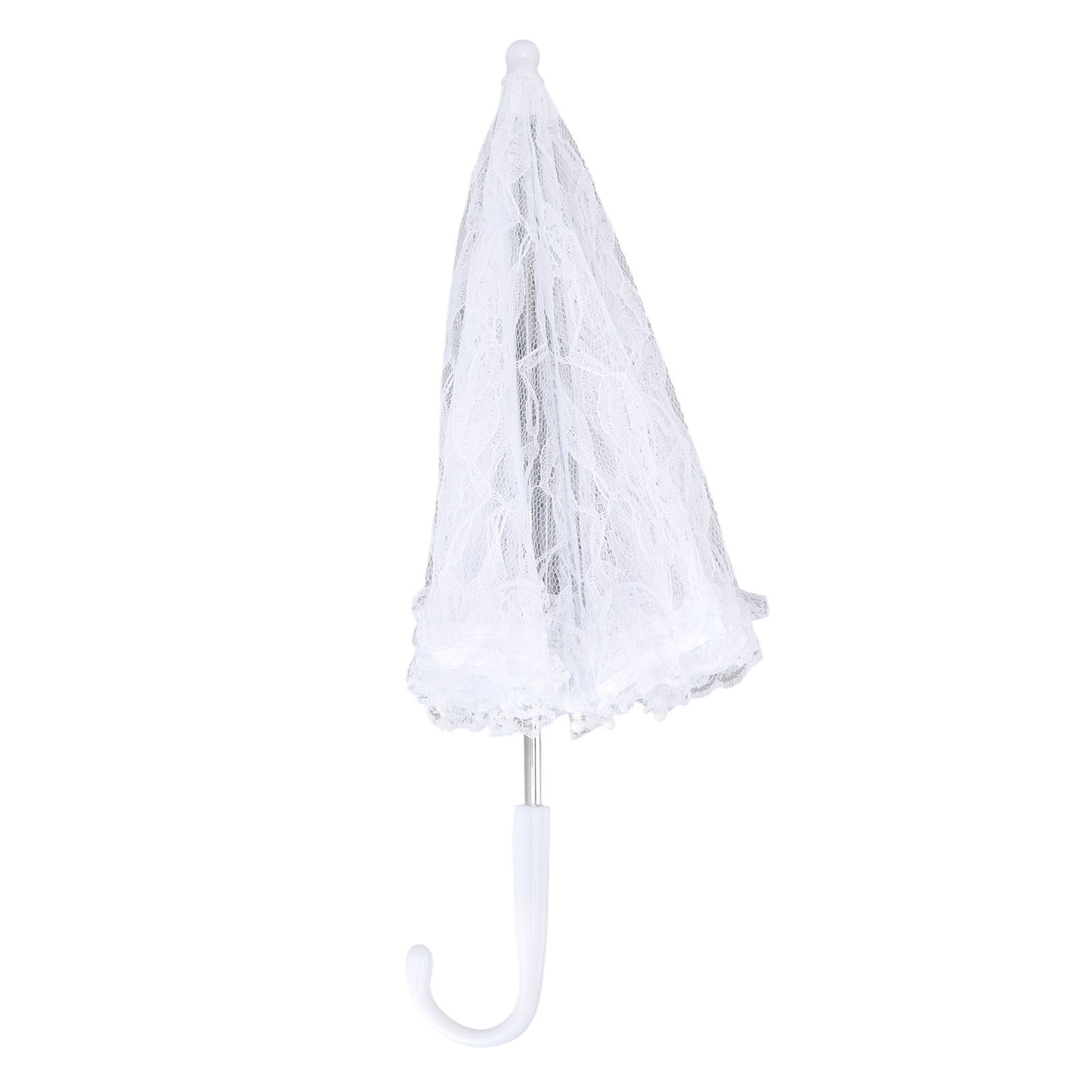 White Lace Parasol Umbrella J Handle Elegant Appearance Bridal Lace Umbrella for Wedding Party Decorations Prom - Image 3