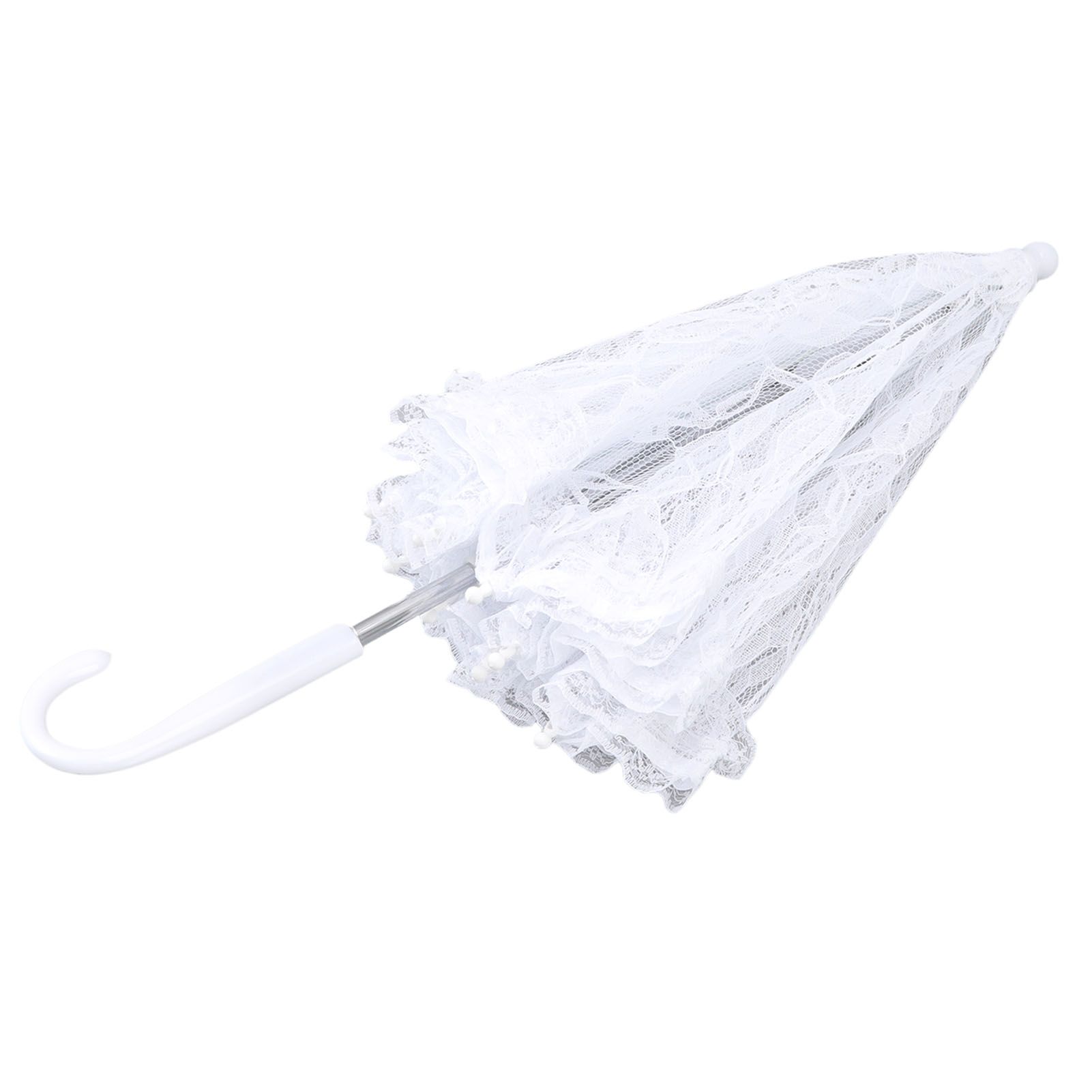 White Lace Parasol Umbrella J Handle Elegant Appearance Bridal Lace Umbrella for Wedding Party Decorations Prom - Image 4