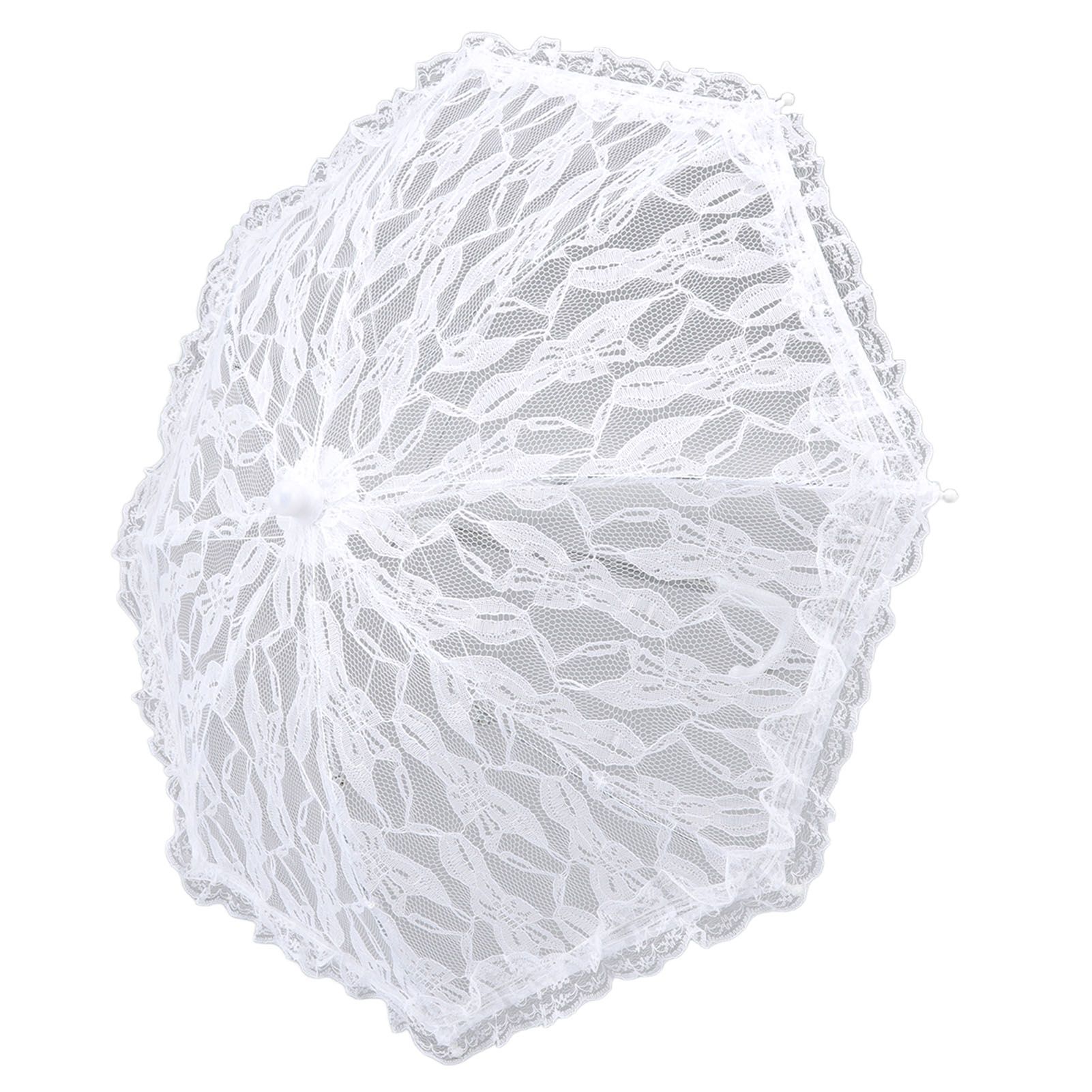 White Lace Parasol Umbrella J Handle Elegant Appearance Bridal Lace Umbrella for Wedding Party Decorations Prom - Image 5