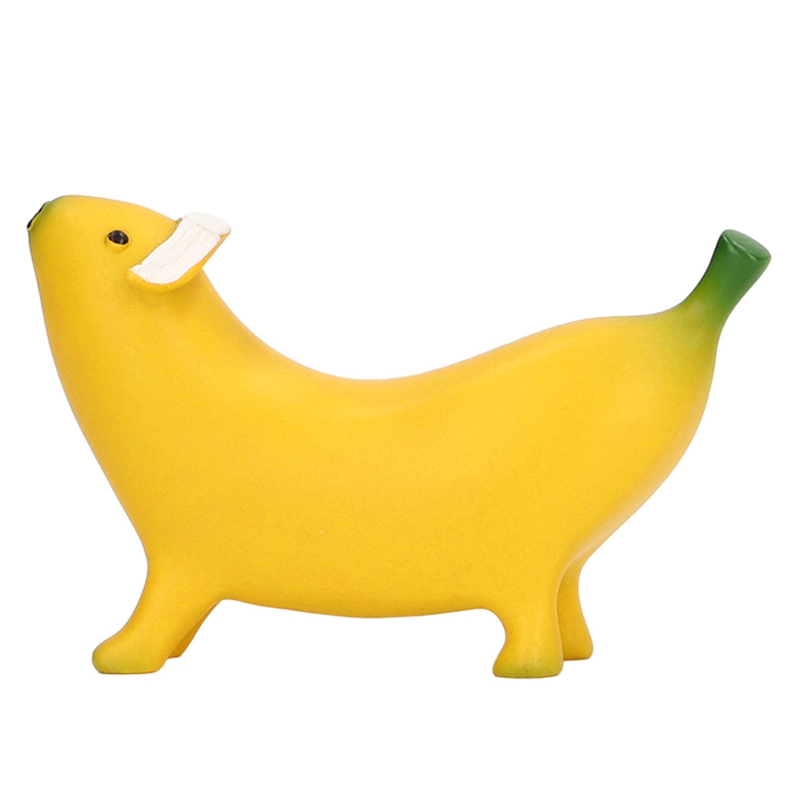 Banana Dog Sculpture Resin Funny Lovely Lightweight Banana Dog Art Decoration for Home Desktop S 8x6cm/3.1x2.4in - Image 1