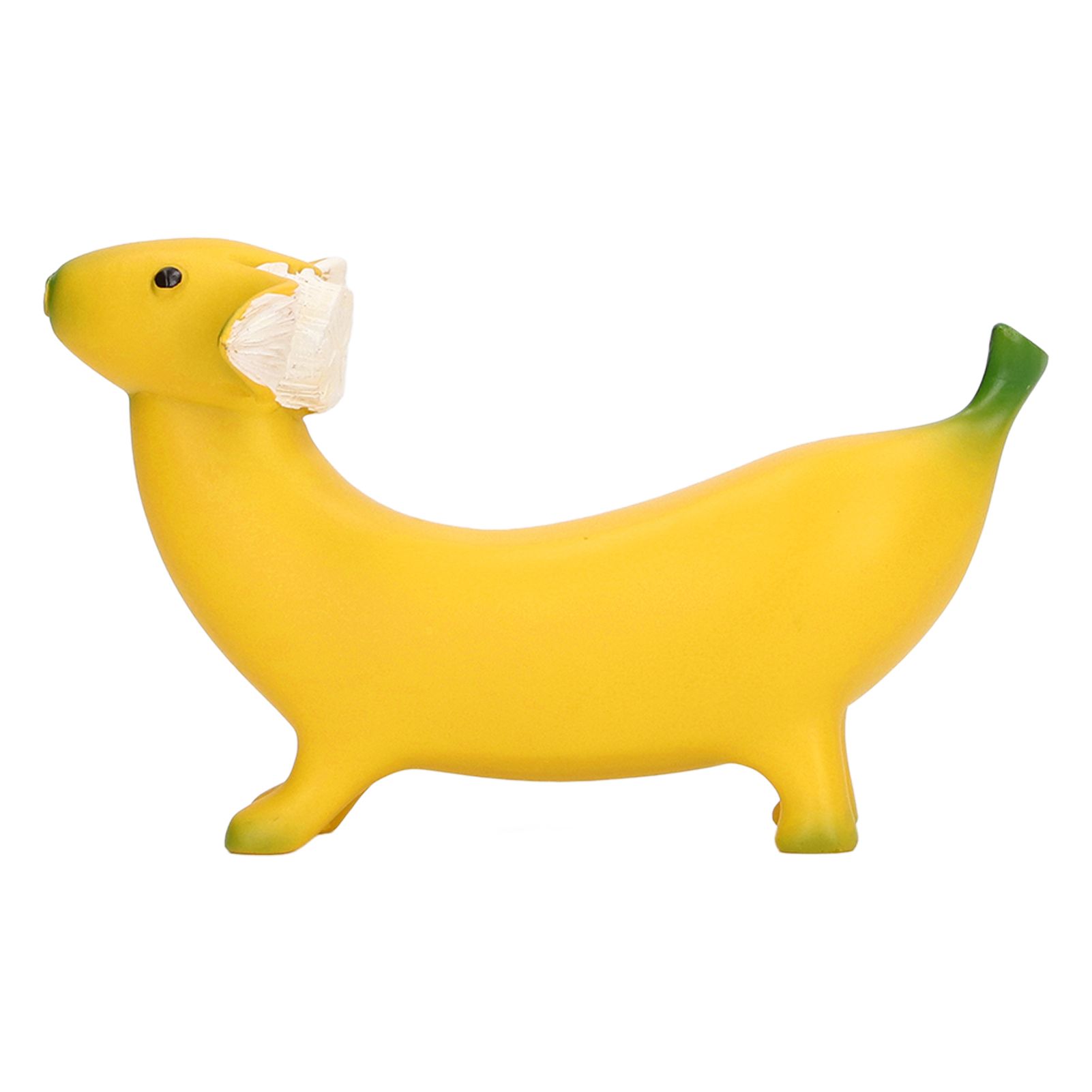 Banana Dog Sculpture Resin Funny Lovely Lightweight Banana Dog Art Decoration for Home Desktop M 13x8cm/5.1x3.1in - Image 1