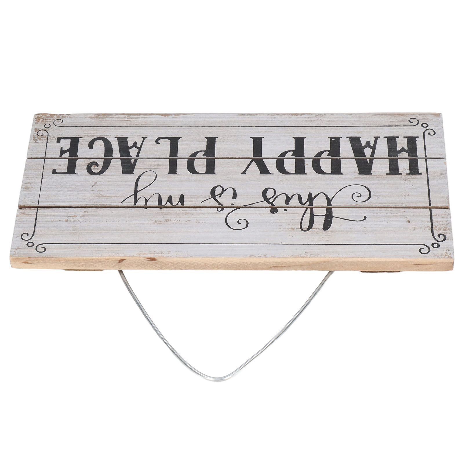 Decorative Wooden Sign Novel Waterproof Table Sign Hanging Decoration with Happy Place for Courtyard - Image 2