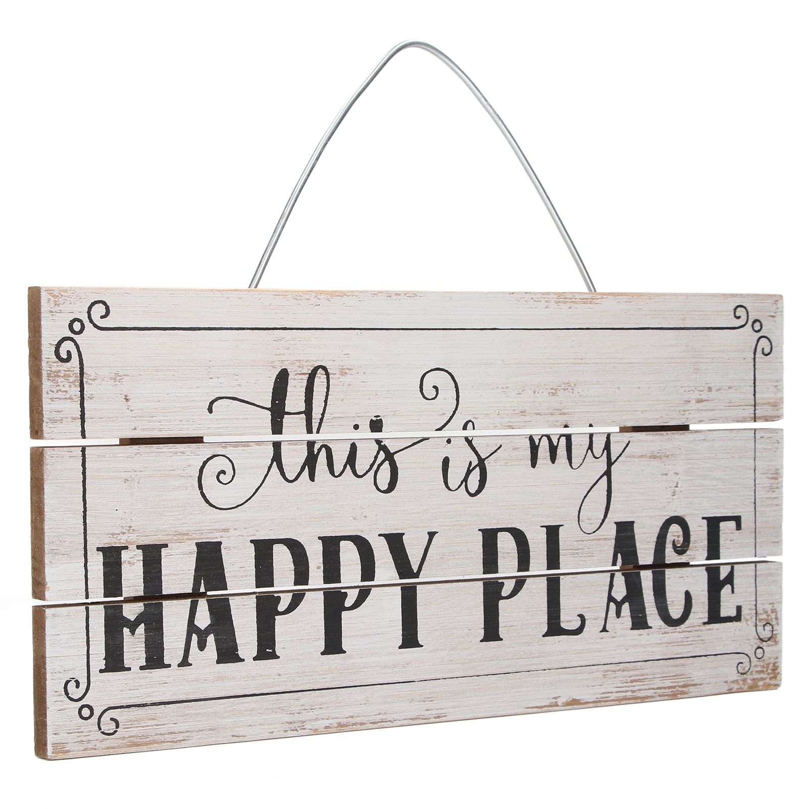 Decorative Wooden Sign Novel Waterproof Table Sign Hanging Decoration with Happy Place for Courtyard - Image 3