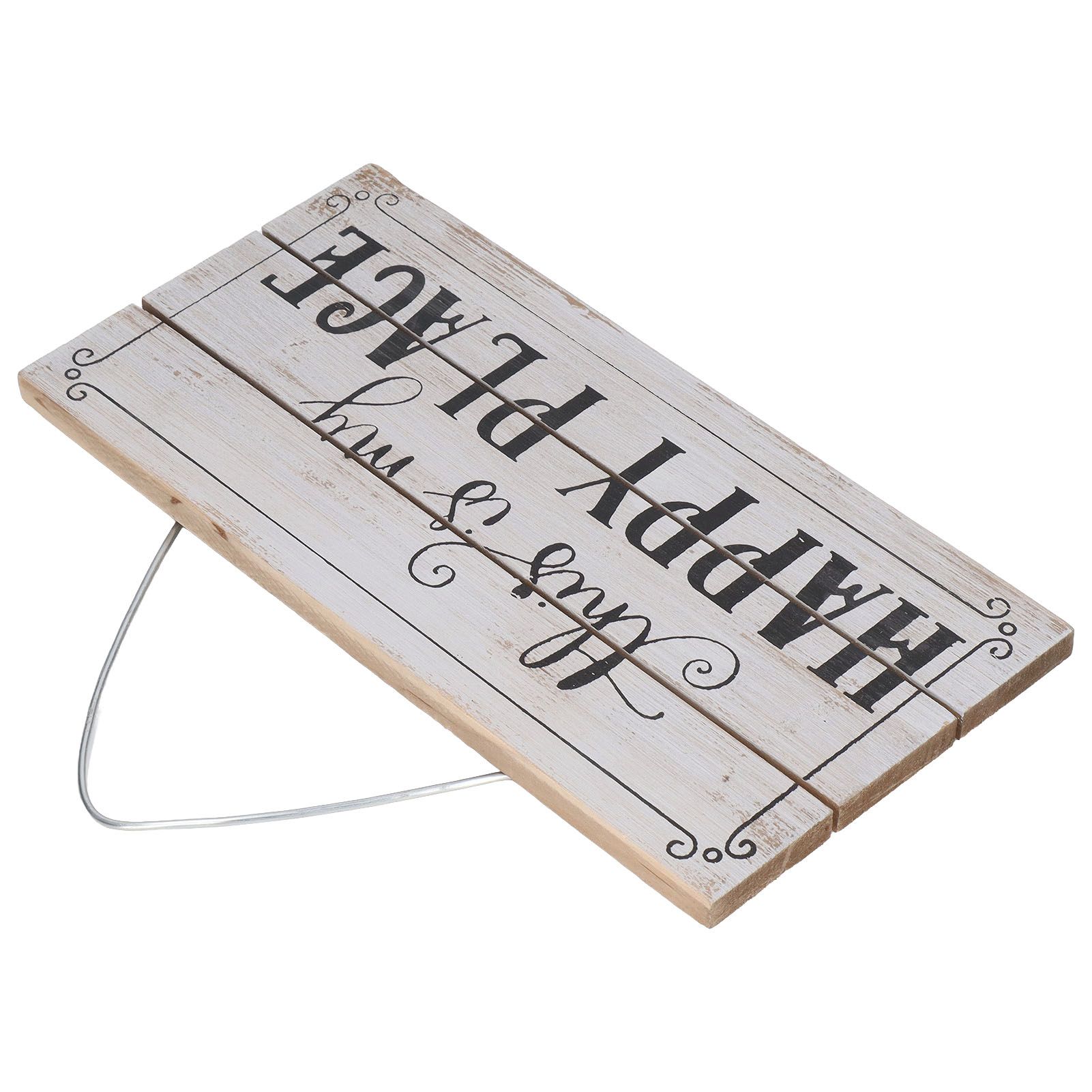Decorative Wooden Sign Novel Waterproof Table Sign Hanging Decoration with Happy Place for Courtyard - Image 4