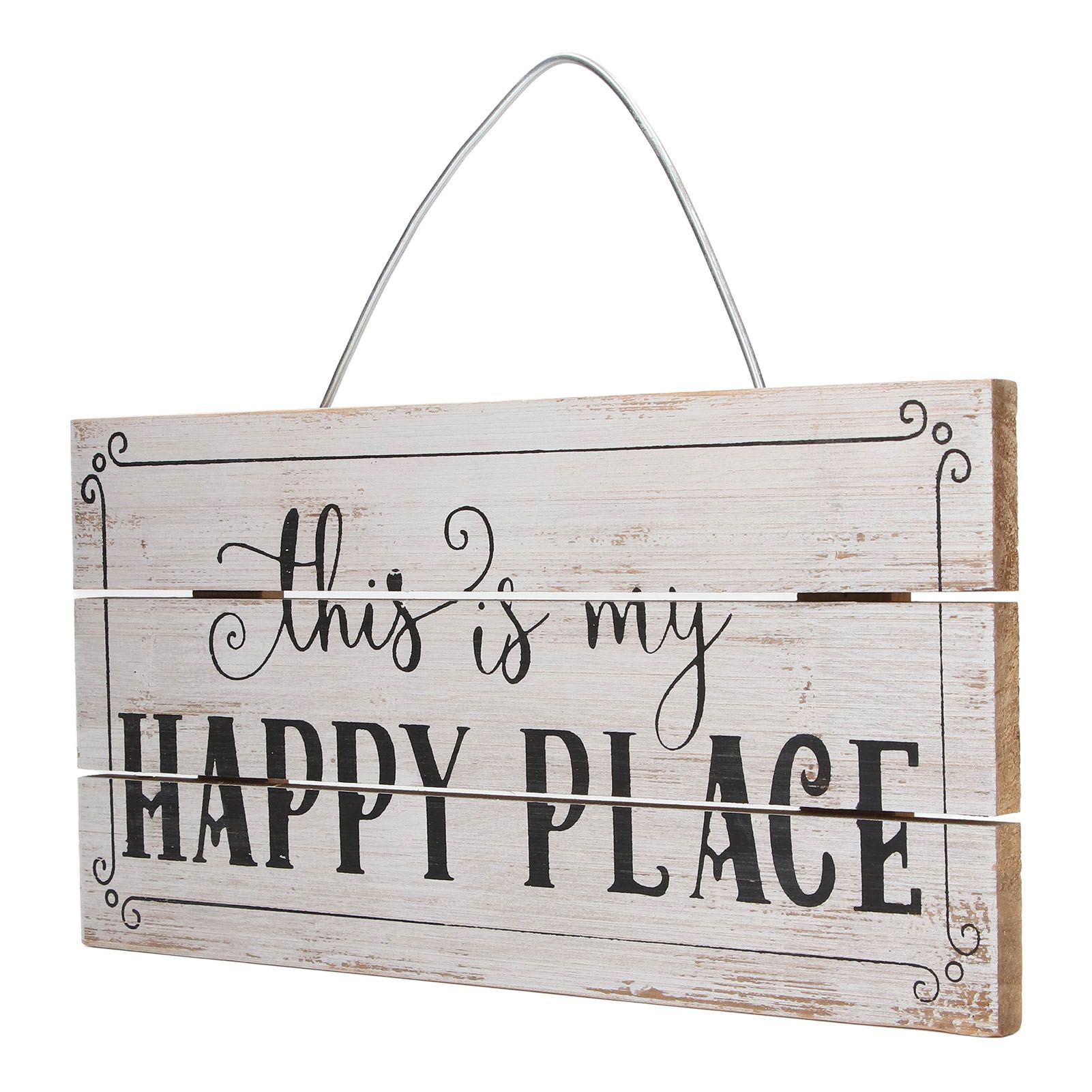 Decorative Wooden Sign Novel Waterproof Table Sign Hanging Decoration with Happy Place for Courtyard - Image 5