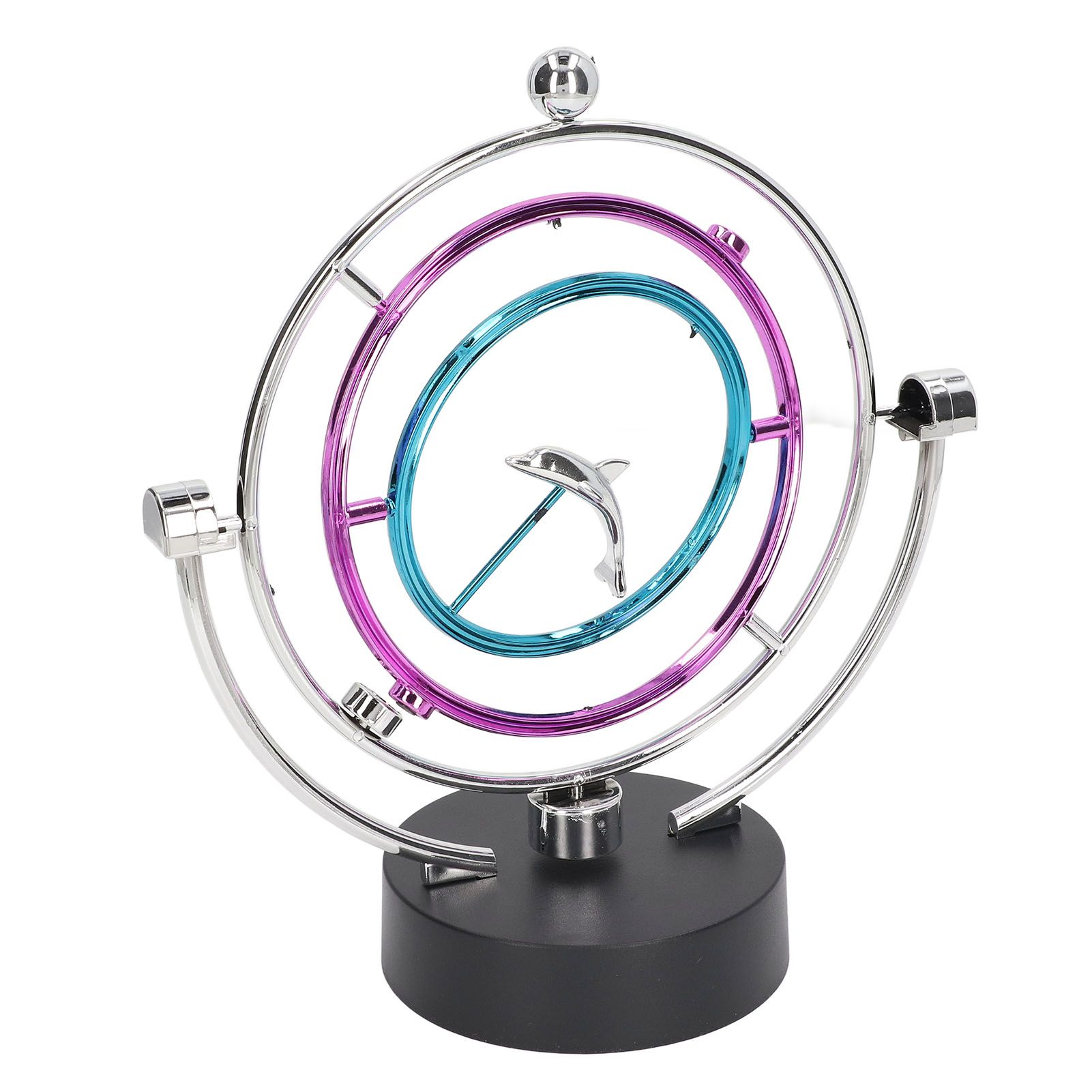Perpetual Motion Toy Innovative Large Circle Dolphin Perpetual Swing Toy for Home Office - Image 2