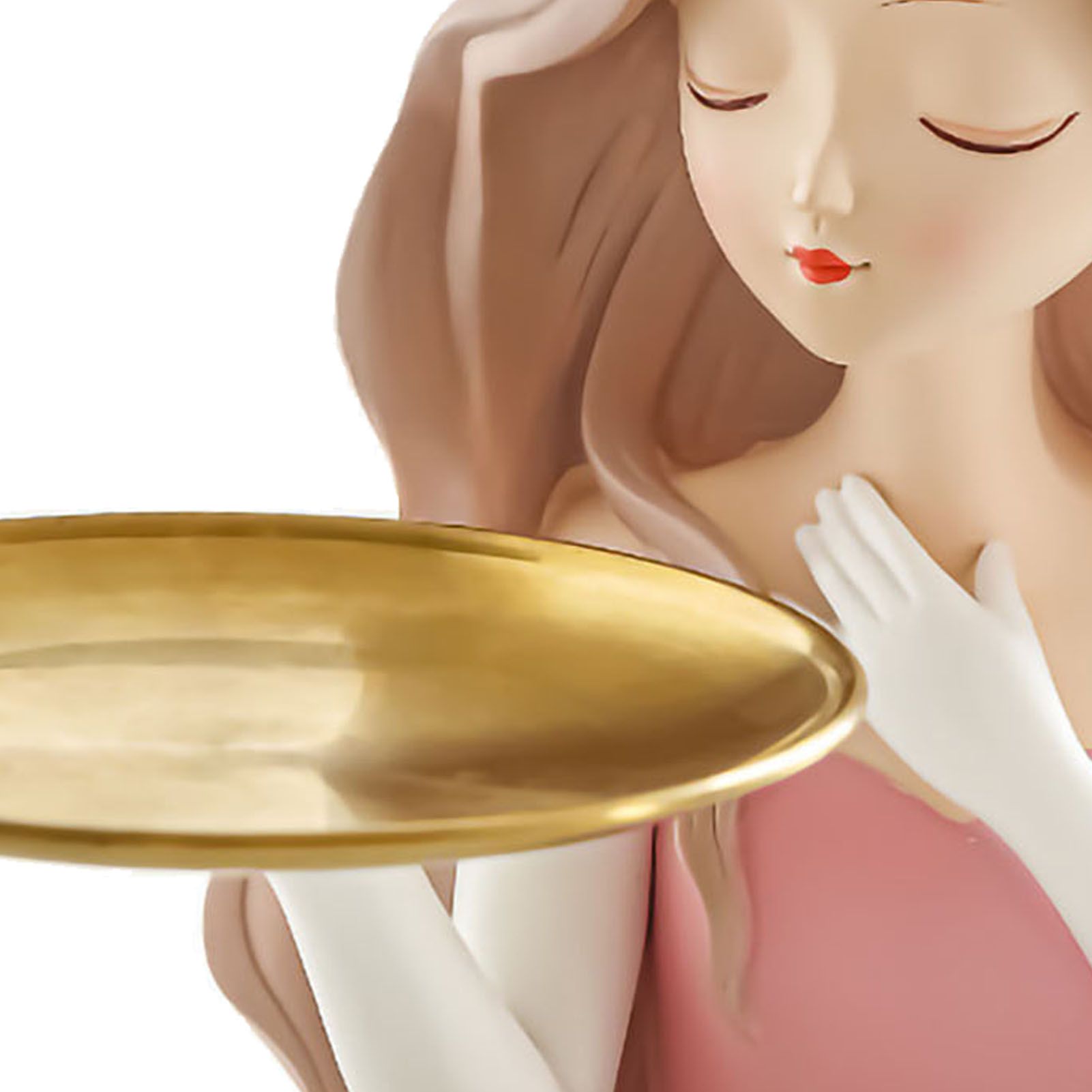 Entrance Storage Decoration Girl Sculptures Porch Decor Tray for Living Study Bedroom Bowknot Girl - Image 5