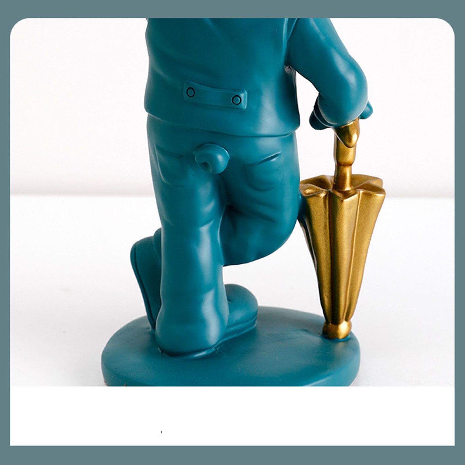 Bulldog Desk Storage Tray Statue Beautiful Handcrafted Resin Bulldog Storage Key Tray for Home Porch Green Dogs - Image 4