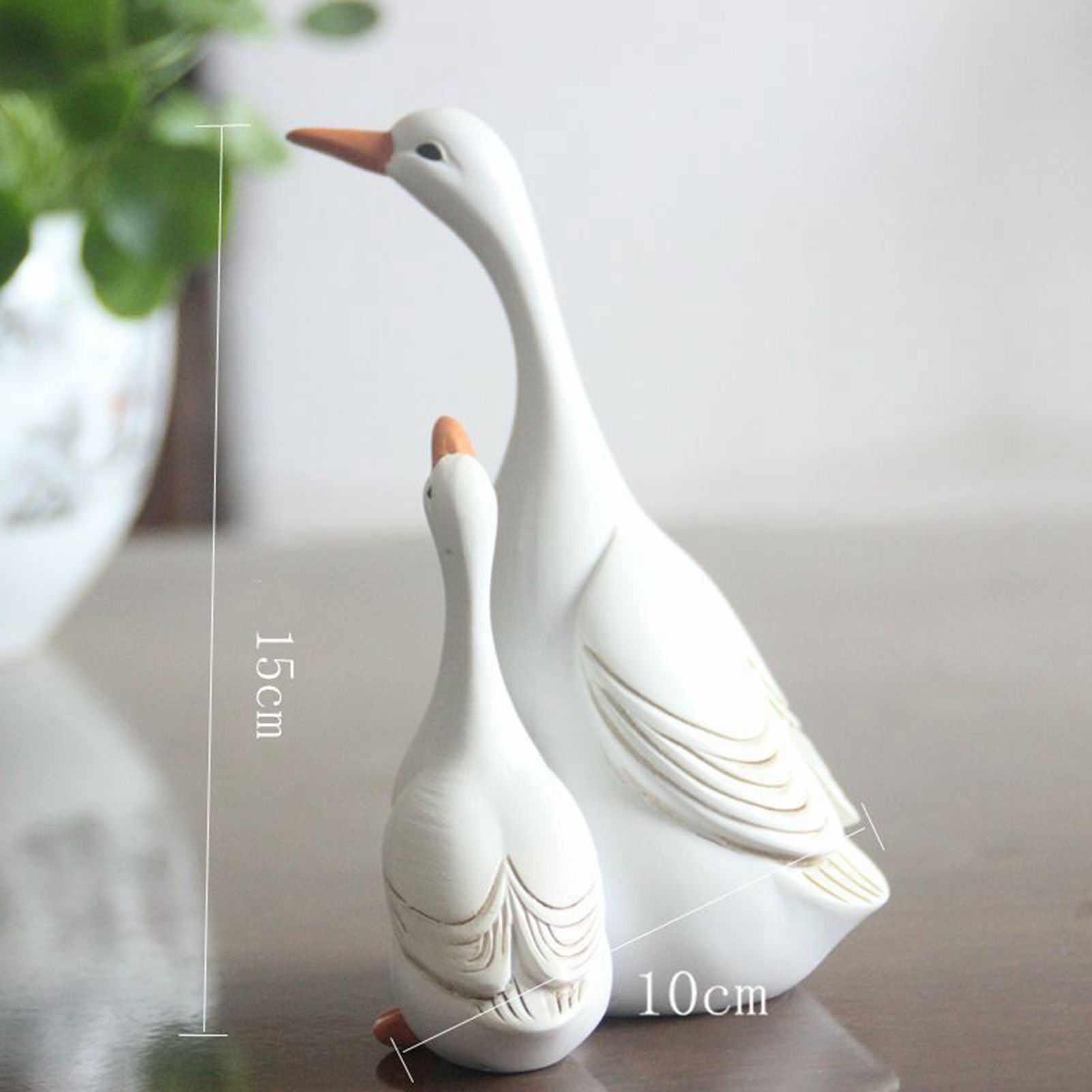 Simulation Duck Toy Synthetic Resin Mother and Baby Duck Model for Household Tabletop Living Room Ornament L - Image 2