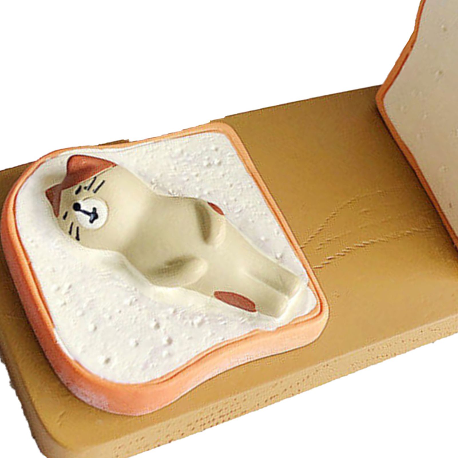 Toast Tablet Stand Holder Resin Cute Fun Desktop Cell Phone Stand Holder for Watching Dramas Square Toast Cat Holder - Image 5