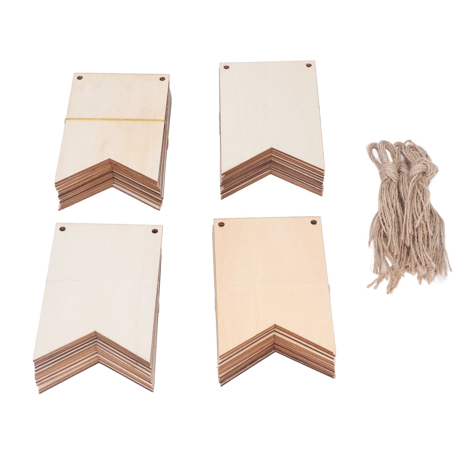 48Pcs Unfinished Hanging Wood Sign Poplar Plywood Blank Wooden Plaque with Ropes for Pyrography Painting Writing - Image 3