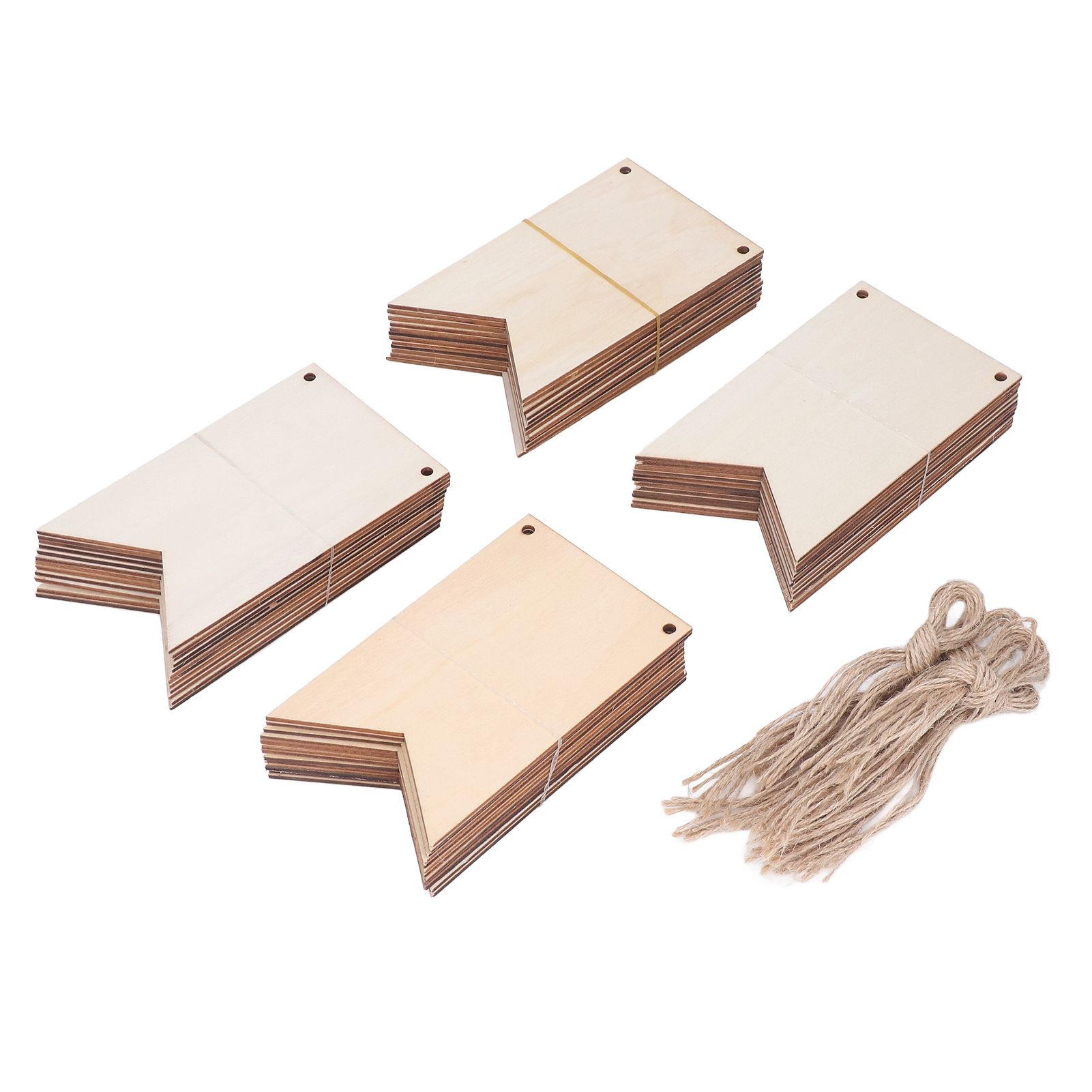 48Pcs Unfinished Hanging Wood Sign Poplar Plywood Blank Wooden Plaque with Ropes for Pyrography Painting Writing - Image 4