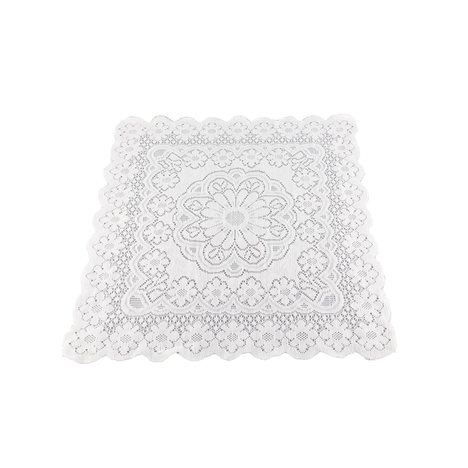 Lace Tablecloth Hollow Pattern Soft Comfortable Simple Lace Decorative Background Cloth for Home Cafe White Lace 60x60cm - Image 1