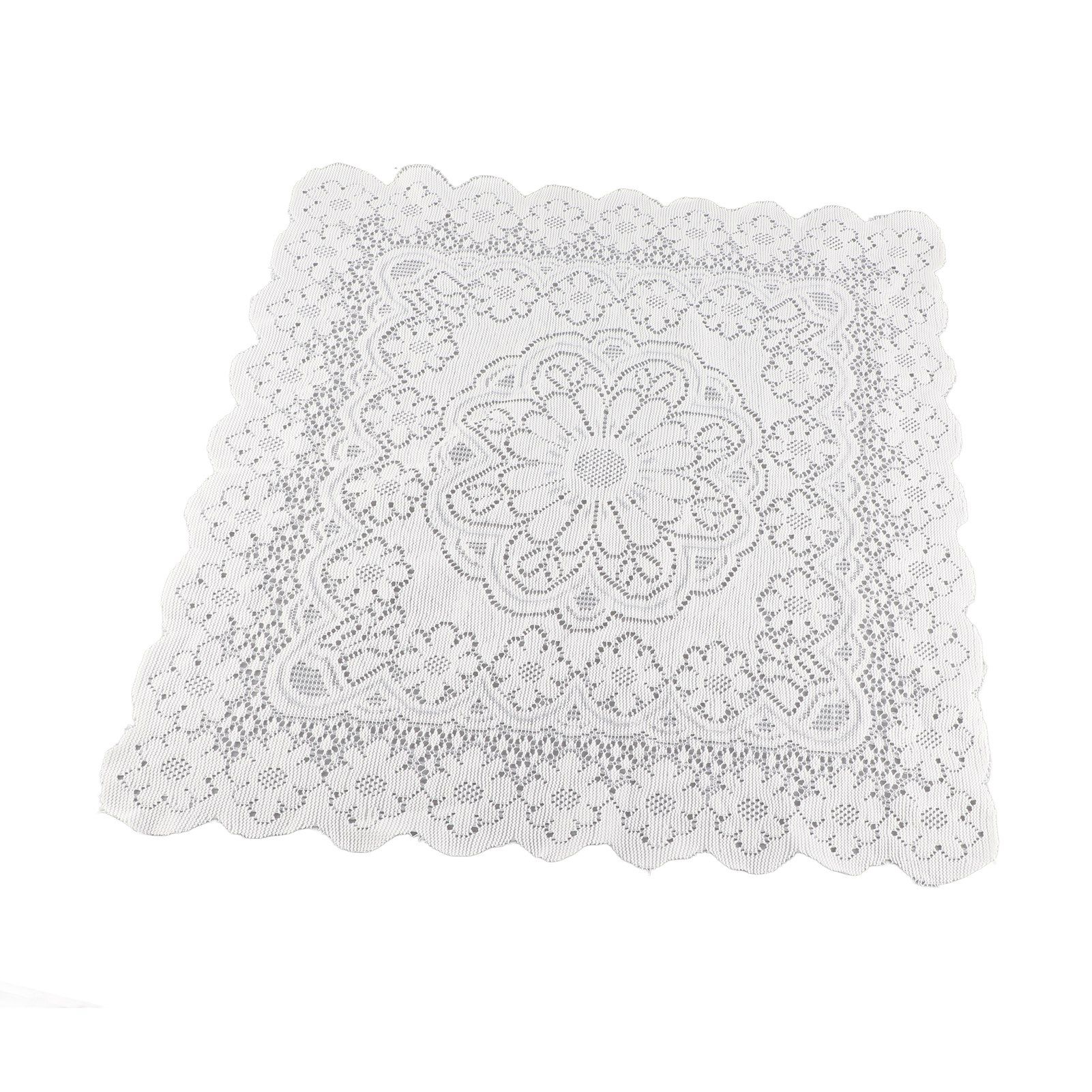 Lace Tablecloth Hollow Pattern Soft Comfortable Simple Lace Decorative Background Cloth for Home Cafe White Lace 60x60cm - Image 3