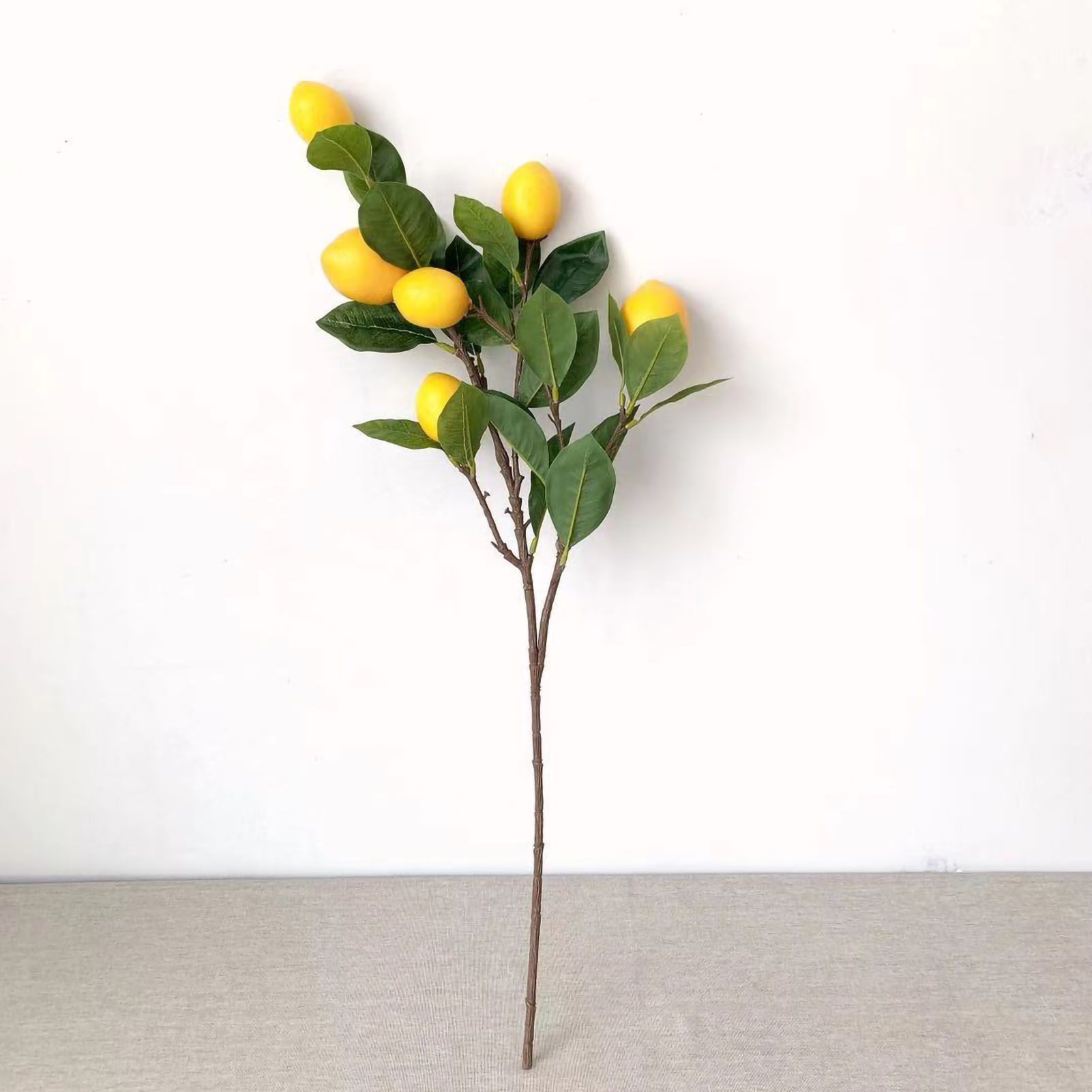 Artificial Lemon Branch 65cm Yellow Lemon Long Branches Leaves Green Plant for Living Room Model Room Decoration - Image 6