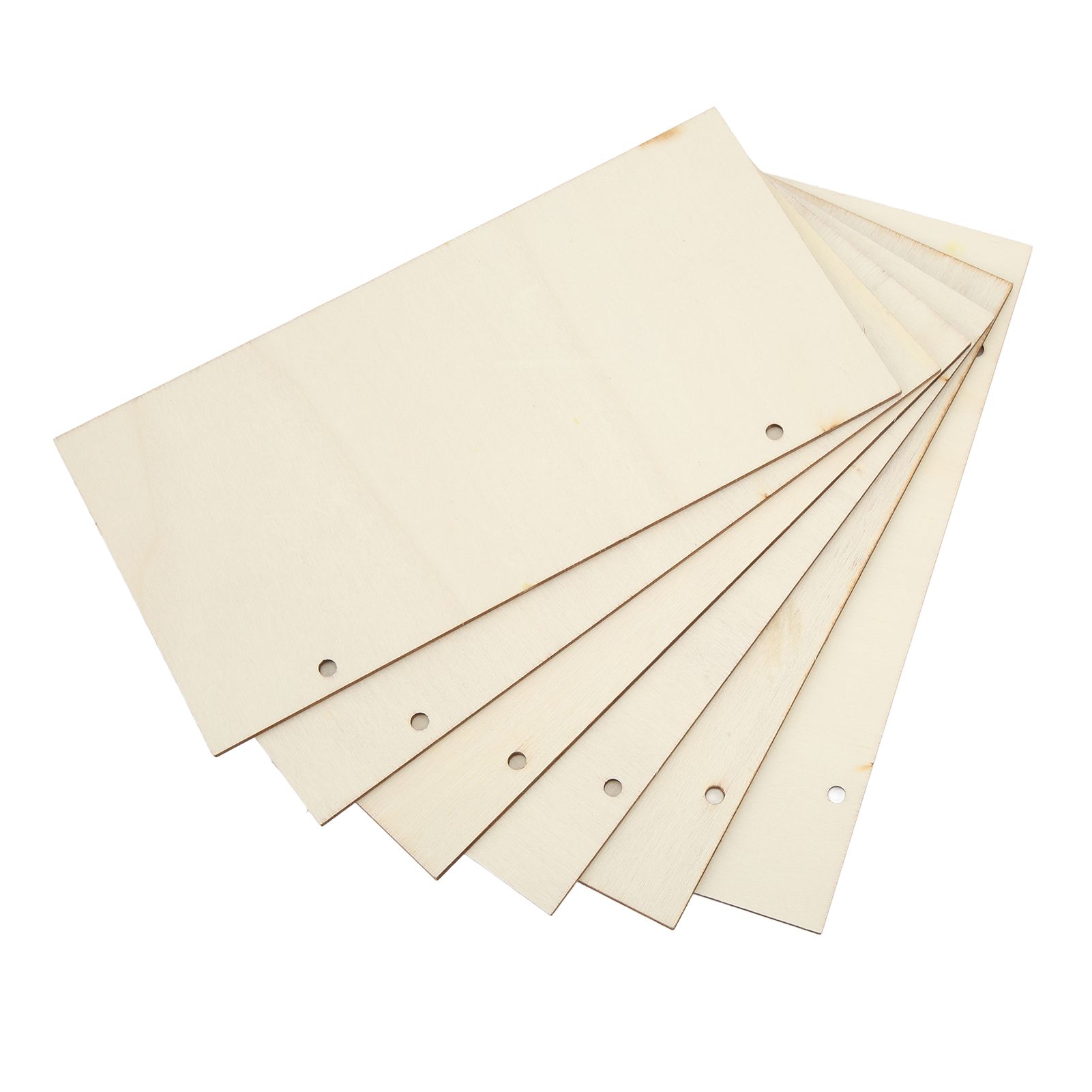 6pcs Blank Wooden Plaque Rectangle Decorative DIY Unfinished Wood Sign with Holes for Coffee Shop - Image 5