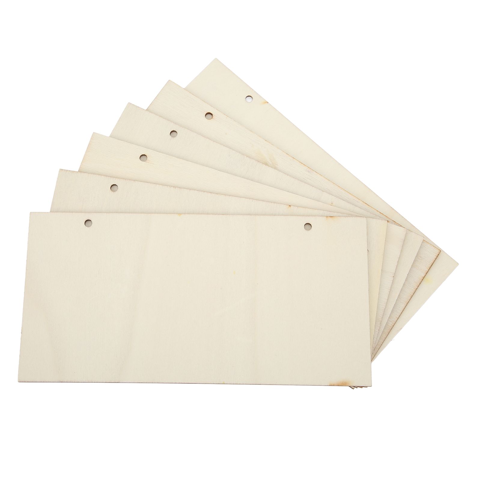 6pcs Blank Wooden Plaque Rectangle Decorative DIY Unfinished Wood Sign with Holes for Coffee Shop - Image 7