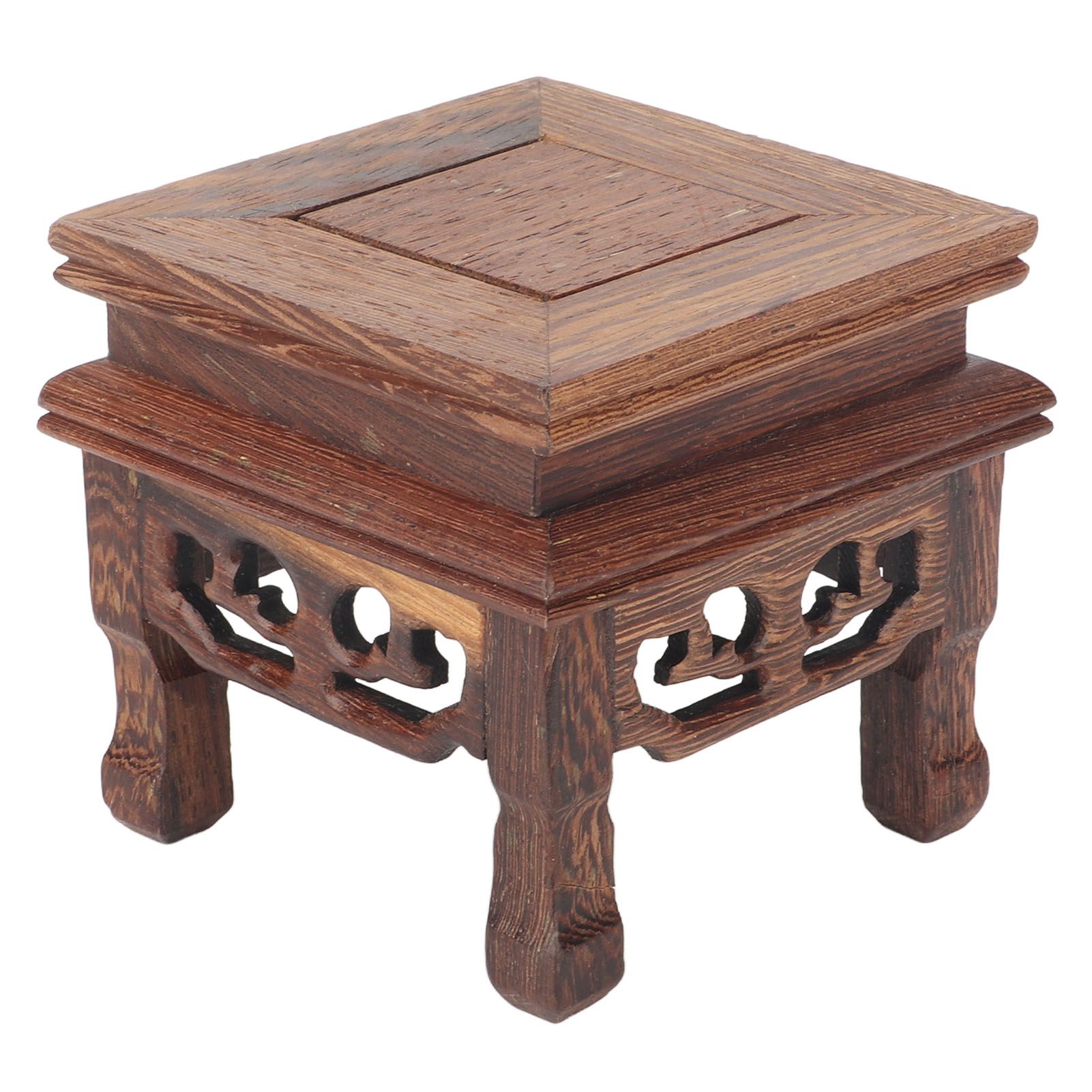 Wooden Display Stand Squared Stable Retro Style Durable Wood Widely Used Wooden Riser for Plant Teapot Jewelry - Image 1