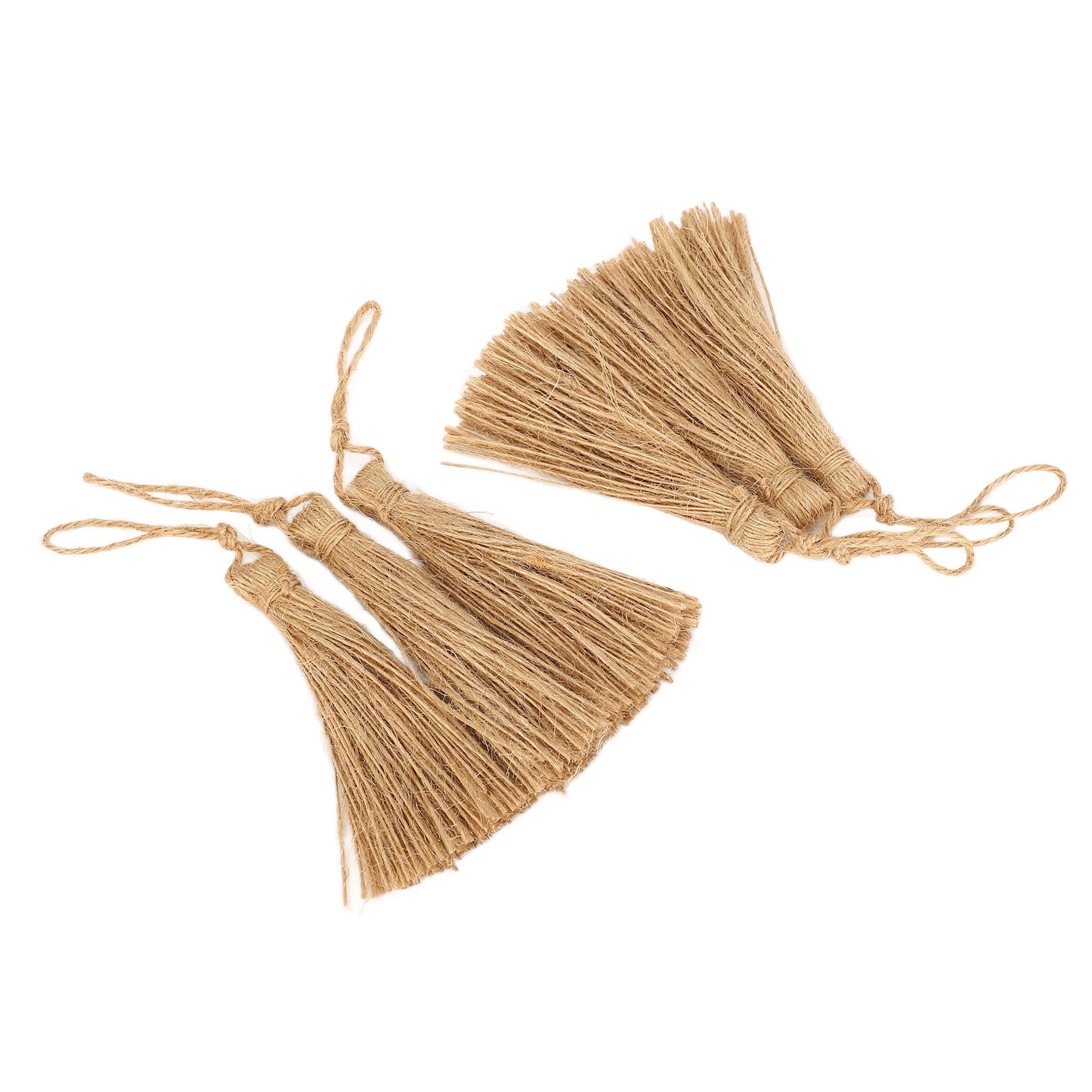6Pcs Natural Jute Tassels Simple Rustic Style Natural Jute Widely Used Bookmark Tassels for Jewelry Curtain Craft - Image 6