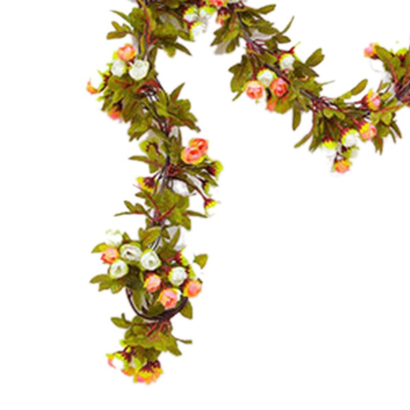 Artificial Roses Foliage Garland Hanging Guide Plastic Flower Vine Suspended Ceiling Decoration Champagne - Image 4