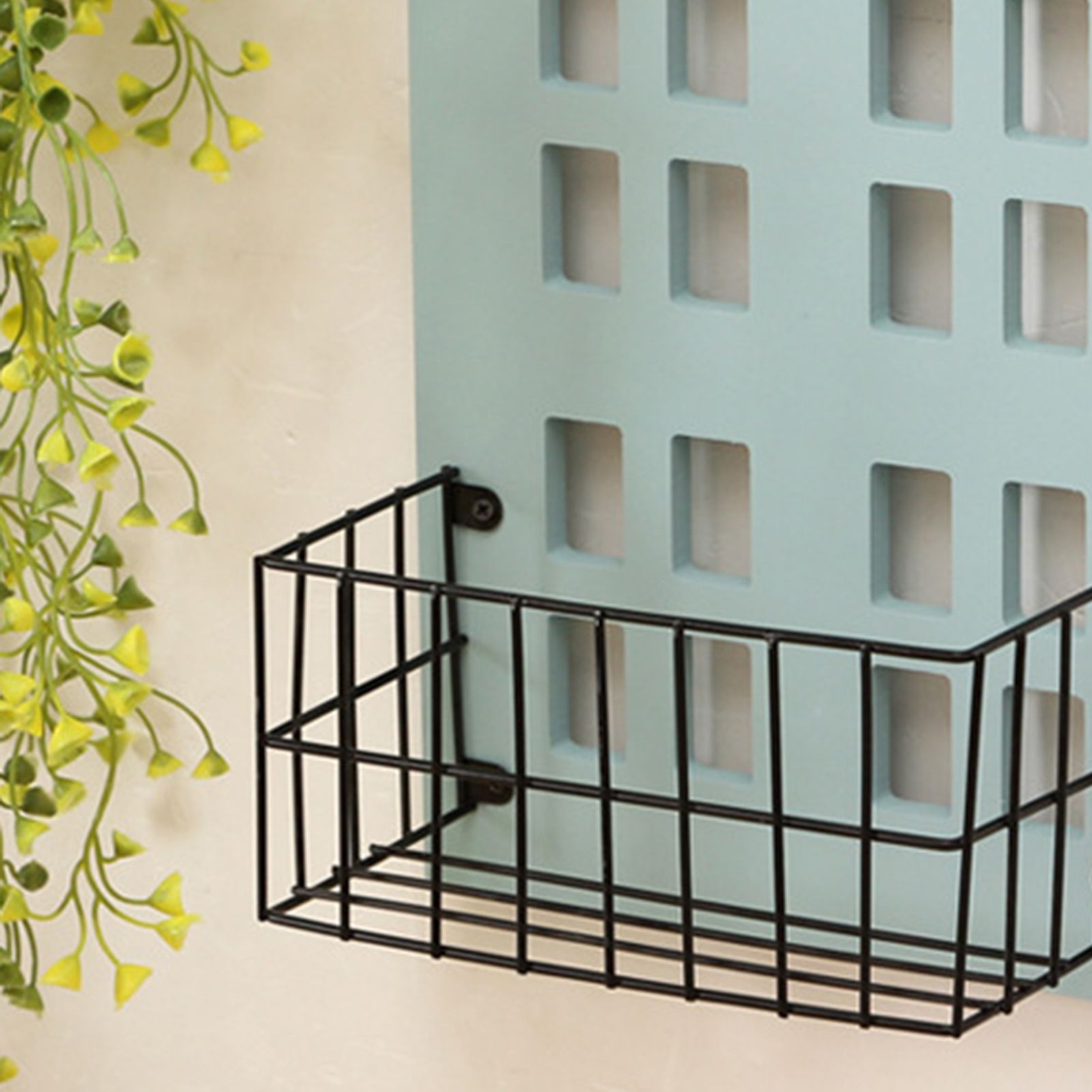 Wall Storage Shelves Hand Made Wood House Shape Wall Mounted Shelf for Bedroom Living Room Light Blue - Image 4