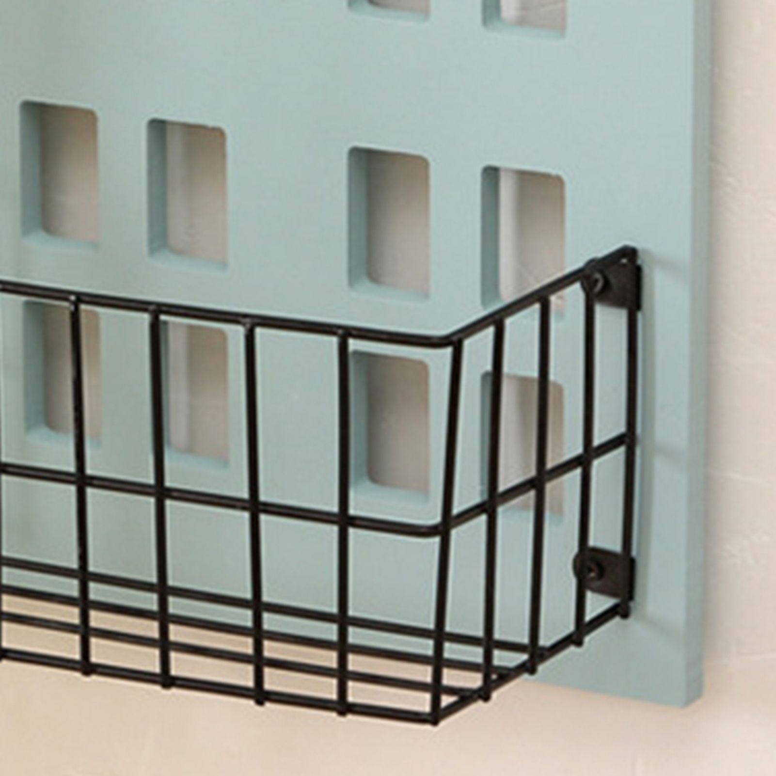 Wall Storage Shelves Hand Made Wood House Shape Wall Mounted Shelf for Bedroom Living Room Light Blue - Image 5