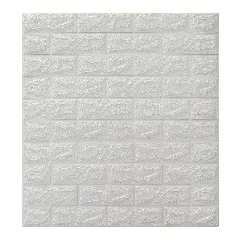 3D Brick Wall Stickers Self Adhesive Waterproof Prevent Collision DIY Faux Foam Brick Wall Panels for Bedroom Kitchen Standard 2.5mm/0.1in White - Image 1
