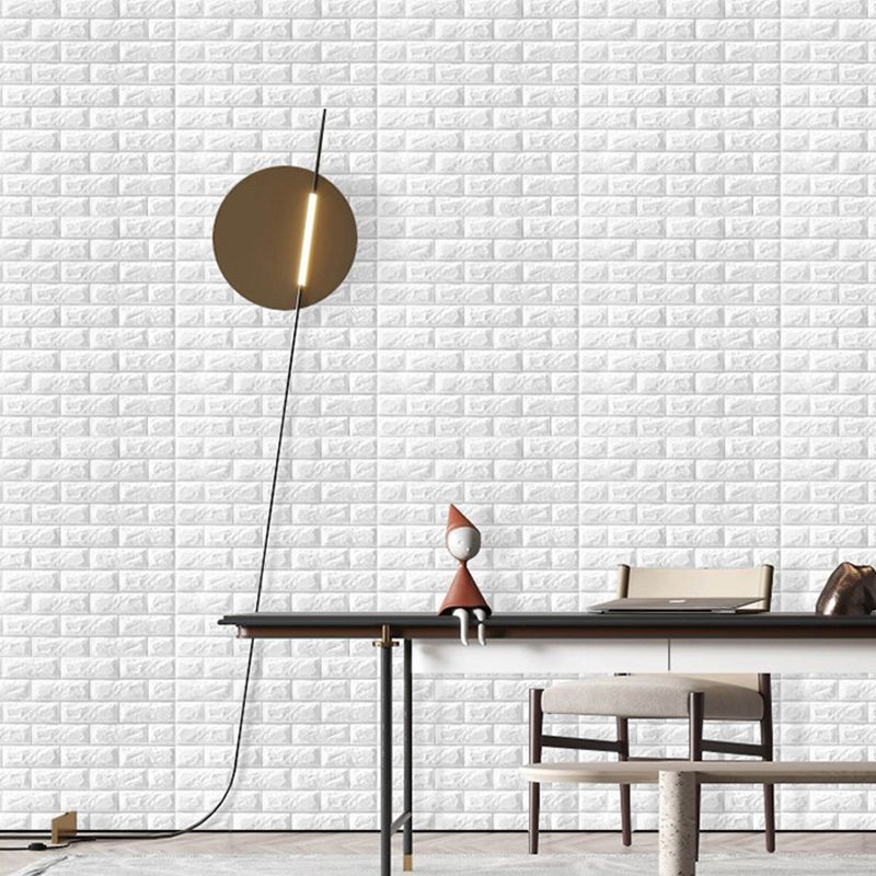 3D Brick Wall Stickers Self Adhesive Waterproof Prevent Collision DIY Faux Foam Brick Wall Panels for Bedroom Kitchen Standard 2.5mm/0.1in White - Image 6