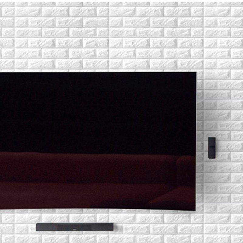 3D Brick Wall Stickers Self Adhesive Waterproof Prevent Collision DIY Faux Foam Brick Wall Panels for Bedroom Kitchen Standard 2.5mm/0.1in White - Image 7