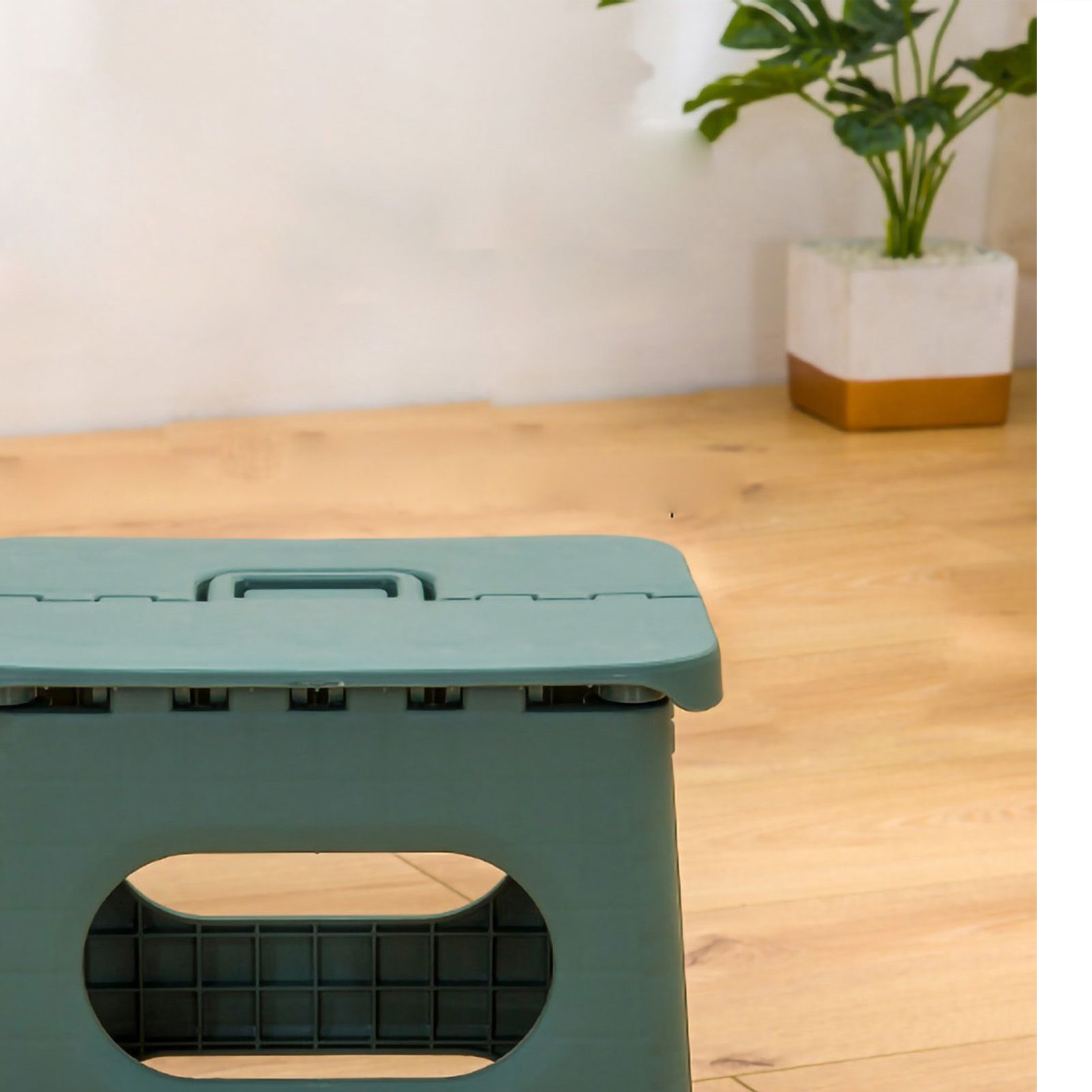 Folding Step Stool Portable Strong Space Saving Plastic Footstool for Adults and Kids Light Green - Image 3