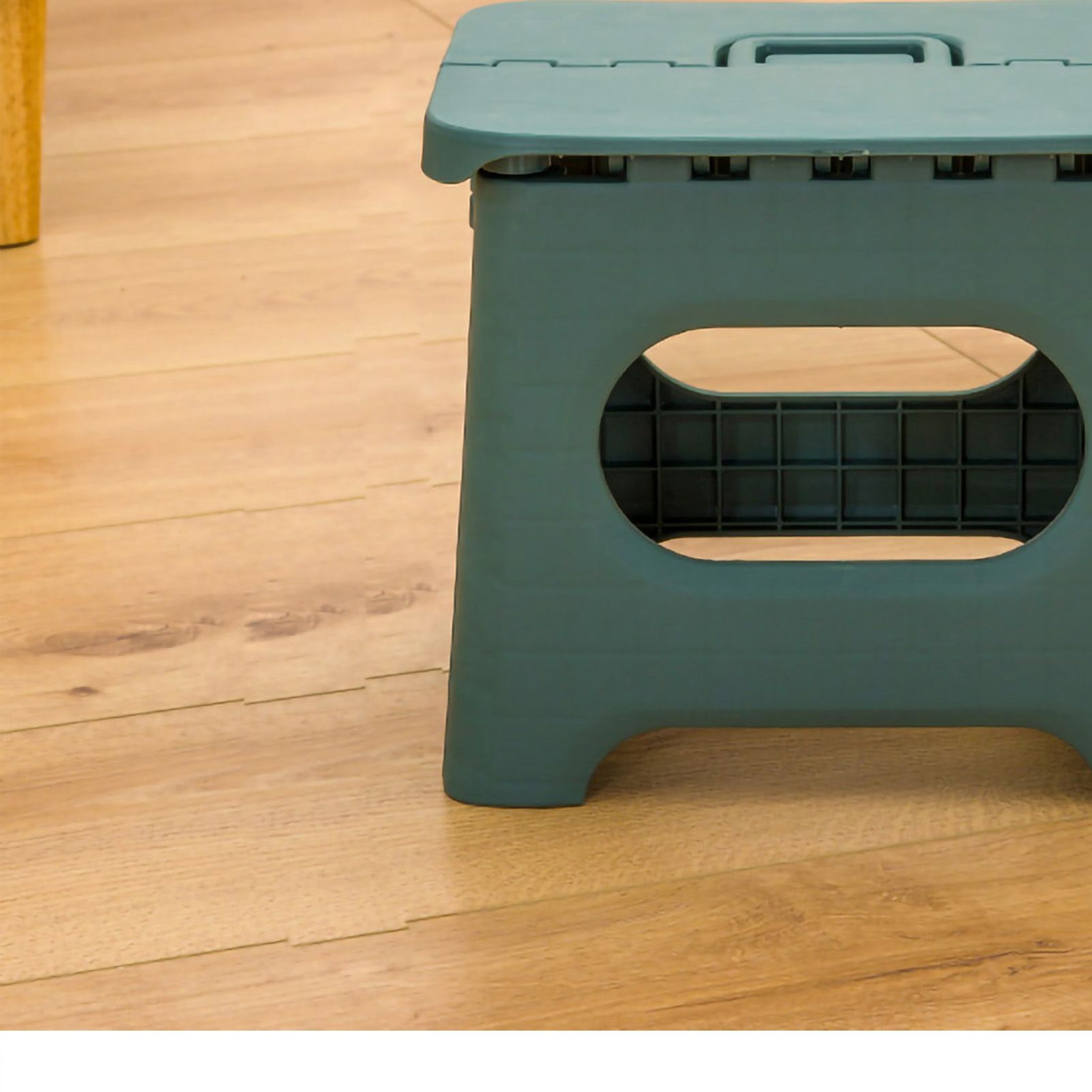 Folding Step Stool Portable Strong Space Saving Plastic Footstool for Adults and Kids Light Green - Image 4