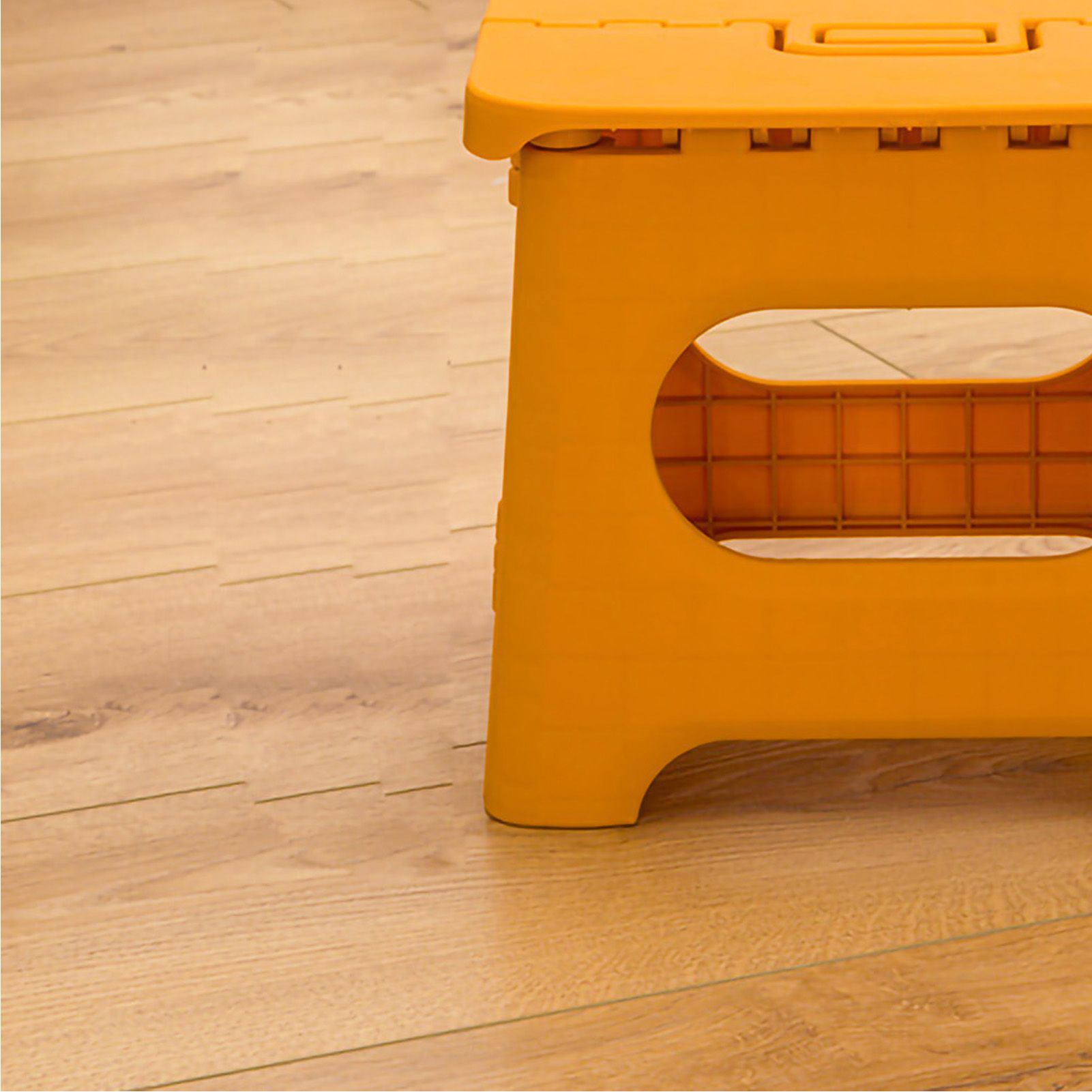 Folding Step Stool Portable Strong Space Saving Plastic Footstool for Adults and Kids Yellow - Image 4