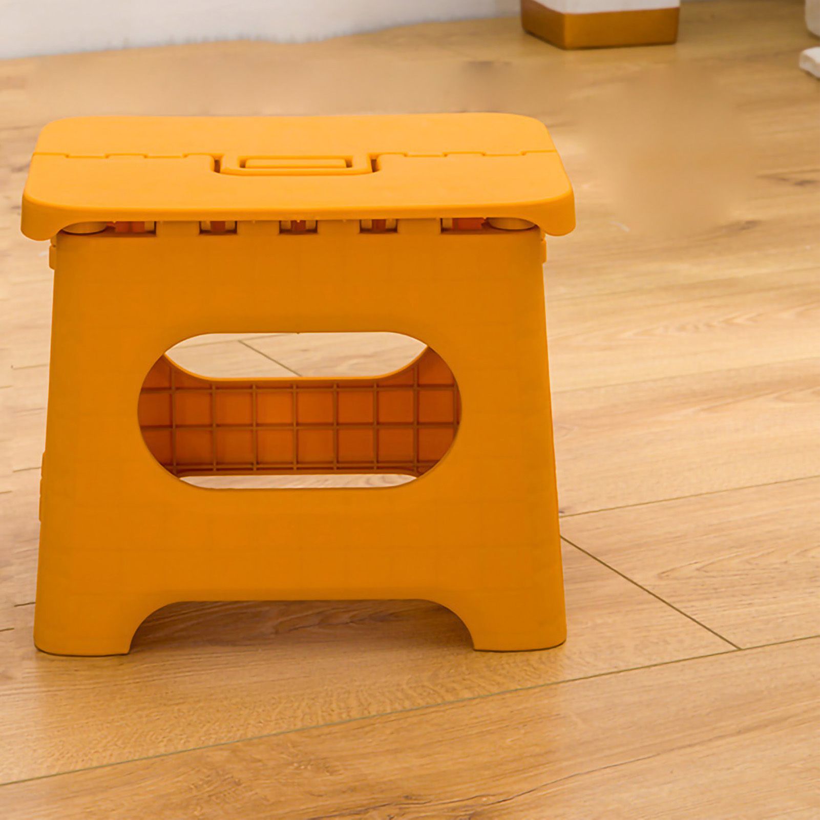 Folding Step Stool Portable Strong Space Saving Plastic Footstool for Adults and Kids Yellow - Image 5