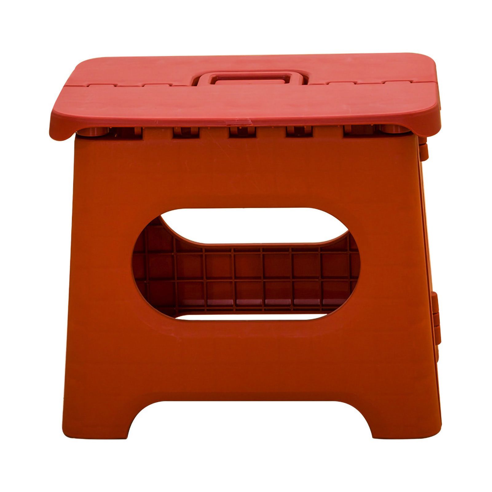 Folding Step Stool Portable Strong Space Saving Plastic Footstool for Adults and Kids Vintage Red - Image 1