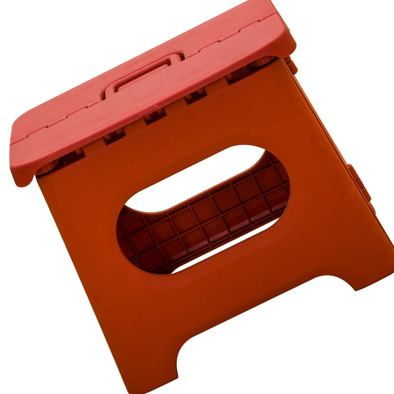 Folding Step Stool Portable Strong Space Saving Plastic Footstool for Adults and Kids Vintage Red - Image 2